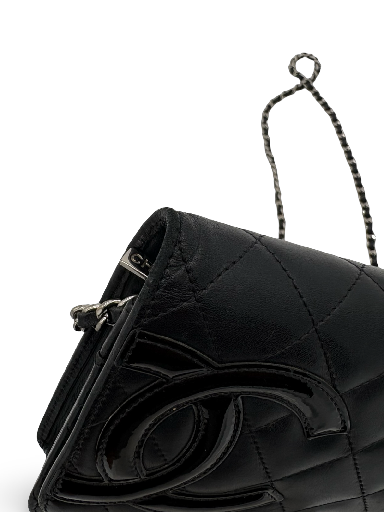 Chanel CC Black Lambskin Leather Cambon Ligne Wallet on Chain Shoulder / Handbag — image 10