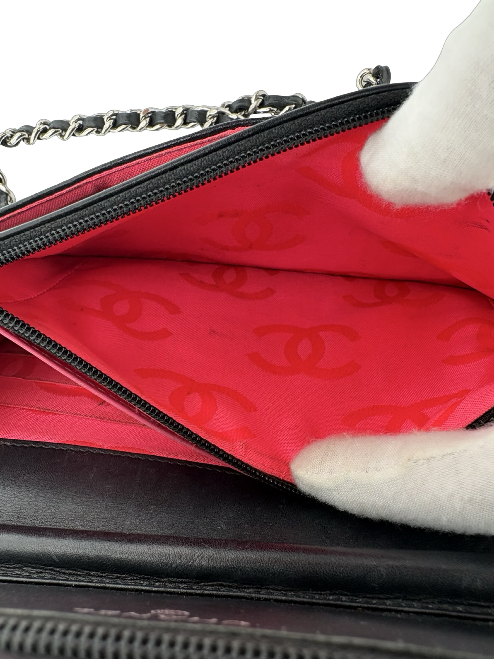 Chanel CC Black Lambskin Leather Cambon Ligne Wallet on Chain Shoulder / Handbag — image 19