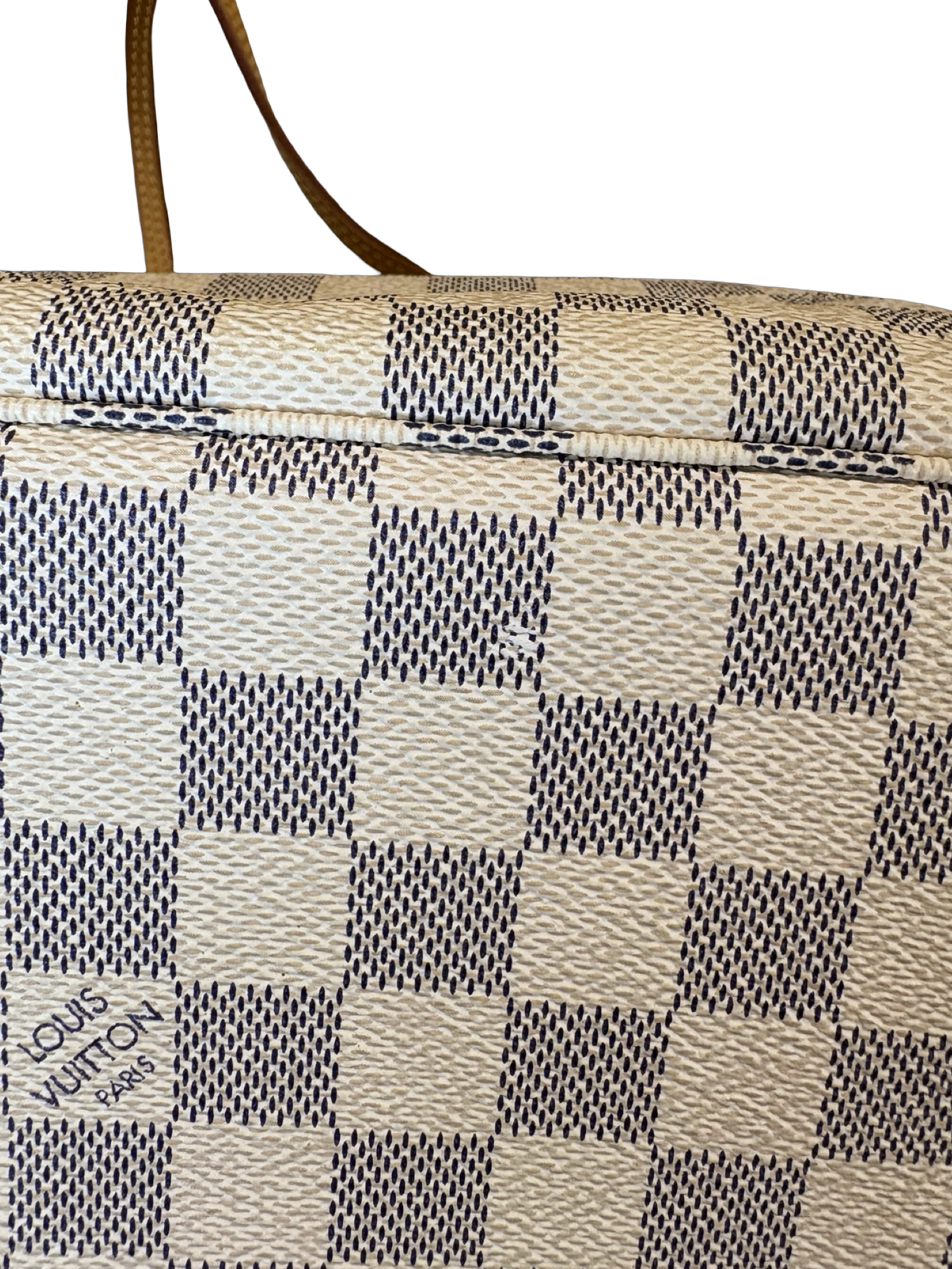 Louis Vuitton Neverfull PM Damier Azur White Canvas Tote Handbag — image 12