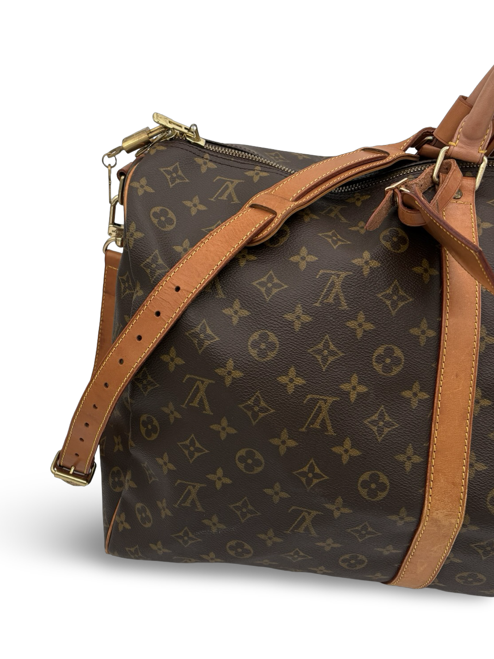 Louis Vuitton Keepall 60 Bandouliere Brown Monogram Canvas Travel Duffel Bag — image 3