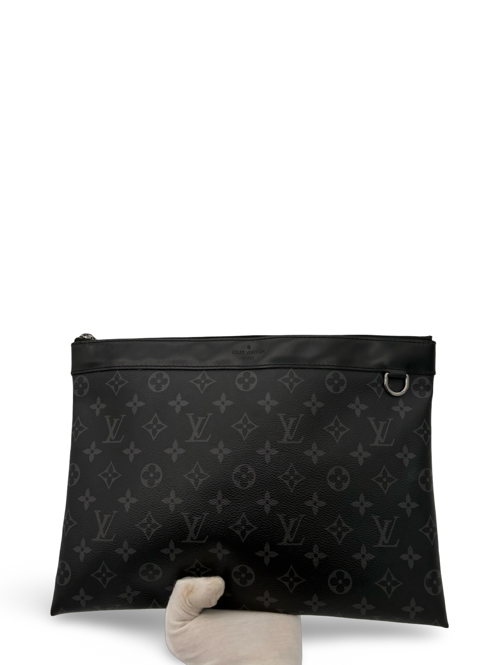 Louis Vuitton Black Monogram Eclipse Discovery Pochette GM Clutch Bag — image 3