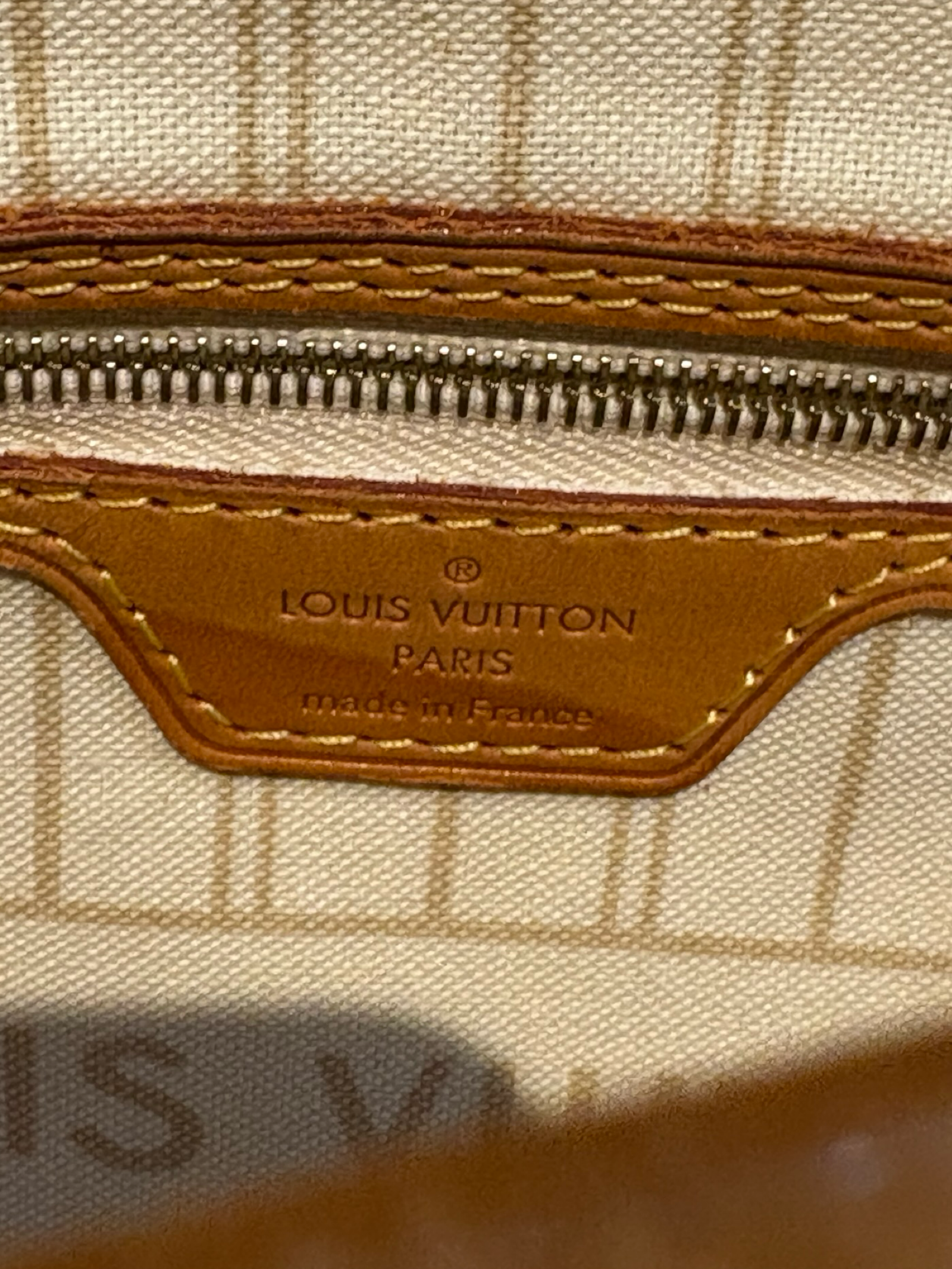 Louis Vuitton Neverfull PM Damier Azur White Canvas Tote Handbag — image 14