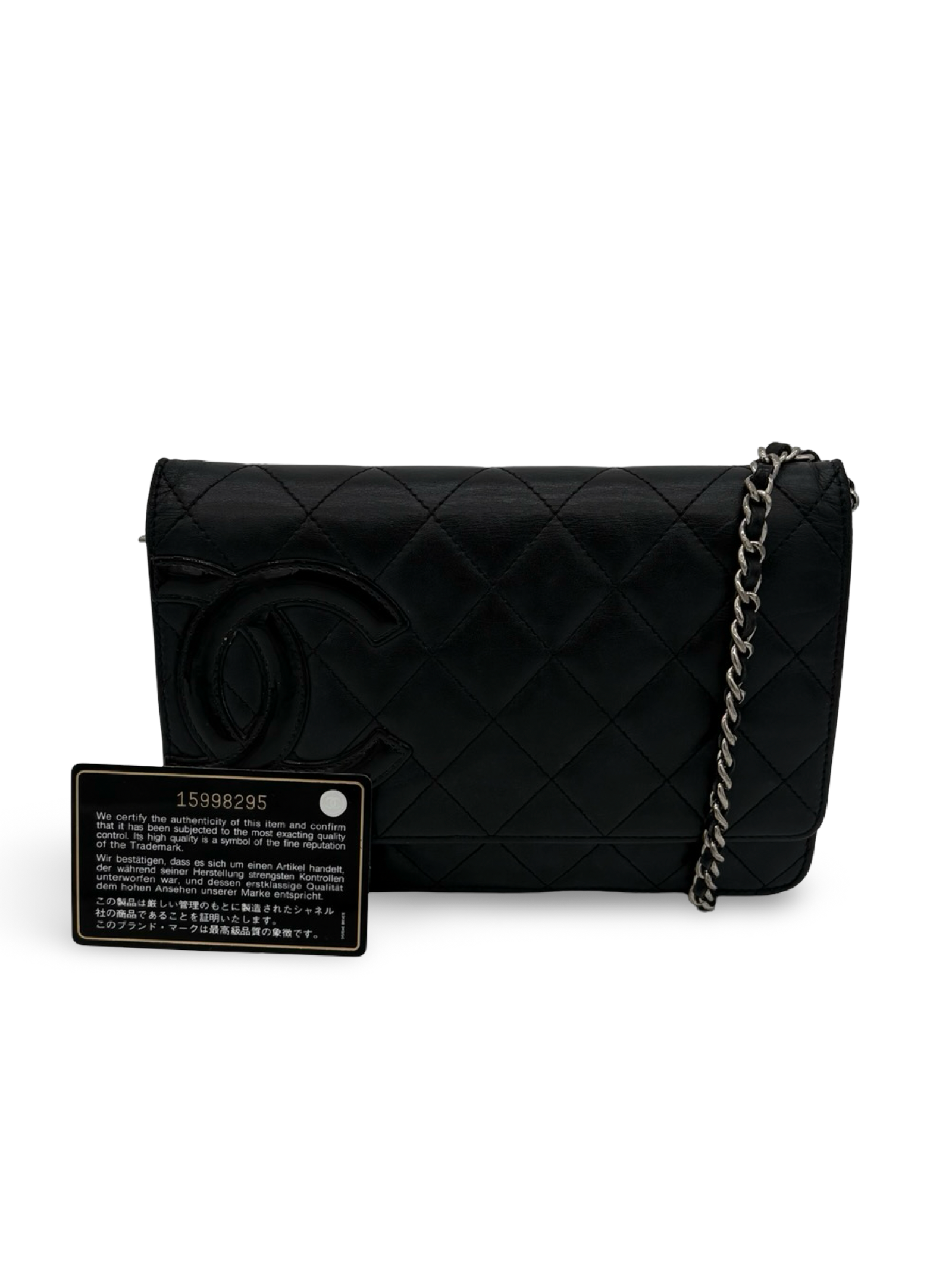 Chanel CC Black Lambskin Leather Cambon Ligne Wallet on Chain Shoulder / Handbag — image 2