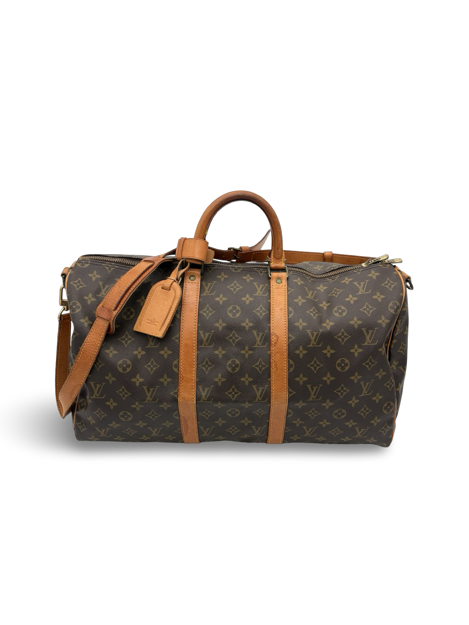 Louis Vuitton Keepall 50 Bandouliere Brown Monogram Canvas Travel Duffel Bag