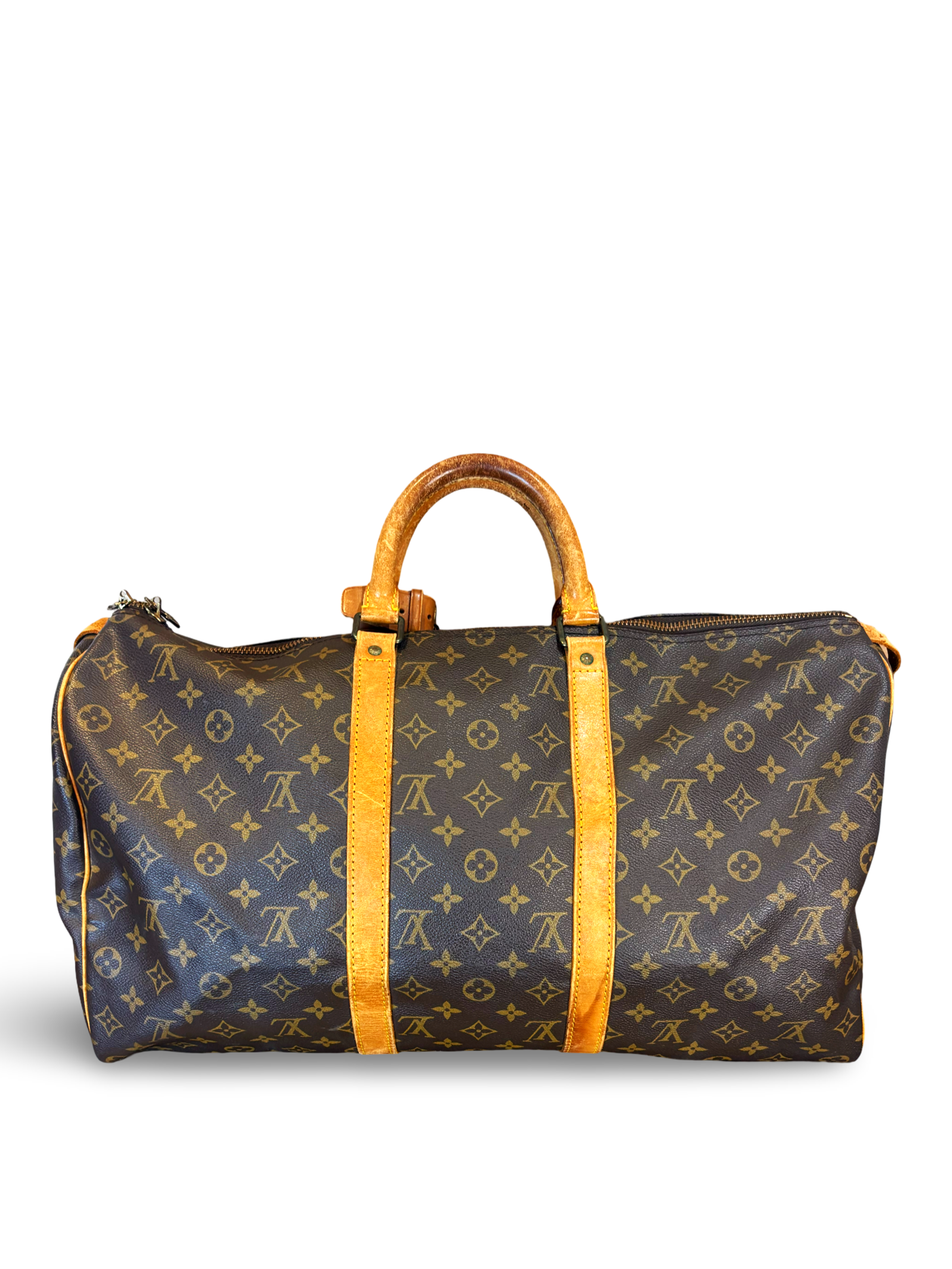 Louis Vuitton Keepall 55 Brown Monogram Canvas Travel Duffel Bag