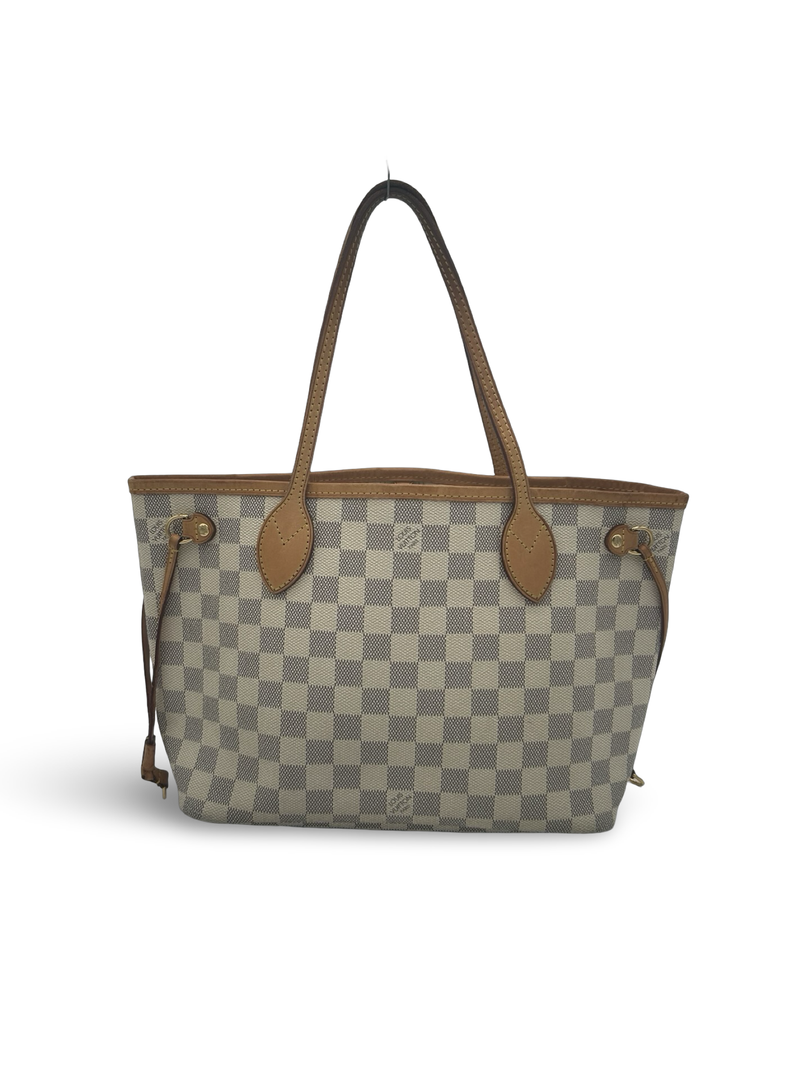 Louis Vuitton Neverfull PM Damier Azur White Canvas Tote Handbag — image 3