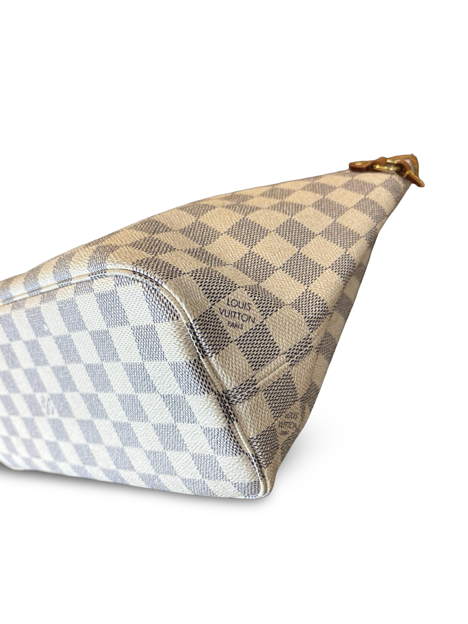 Louis Vuitton Neverfull PM Damier Azur White Canvas Tote Handbag — image 10