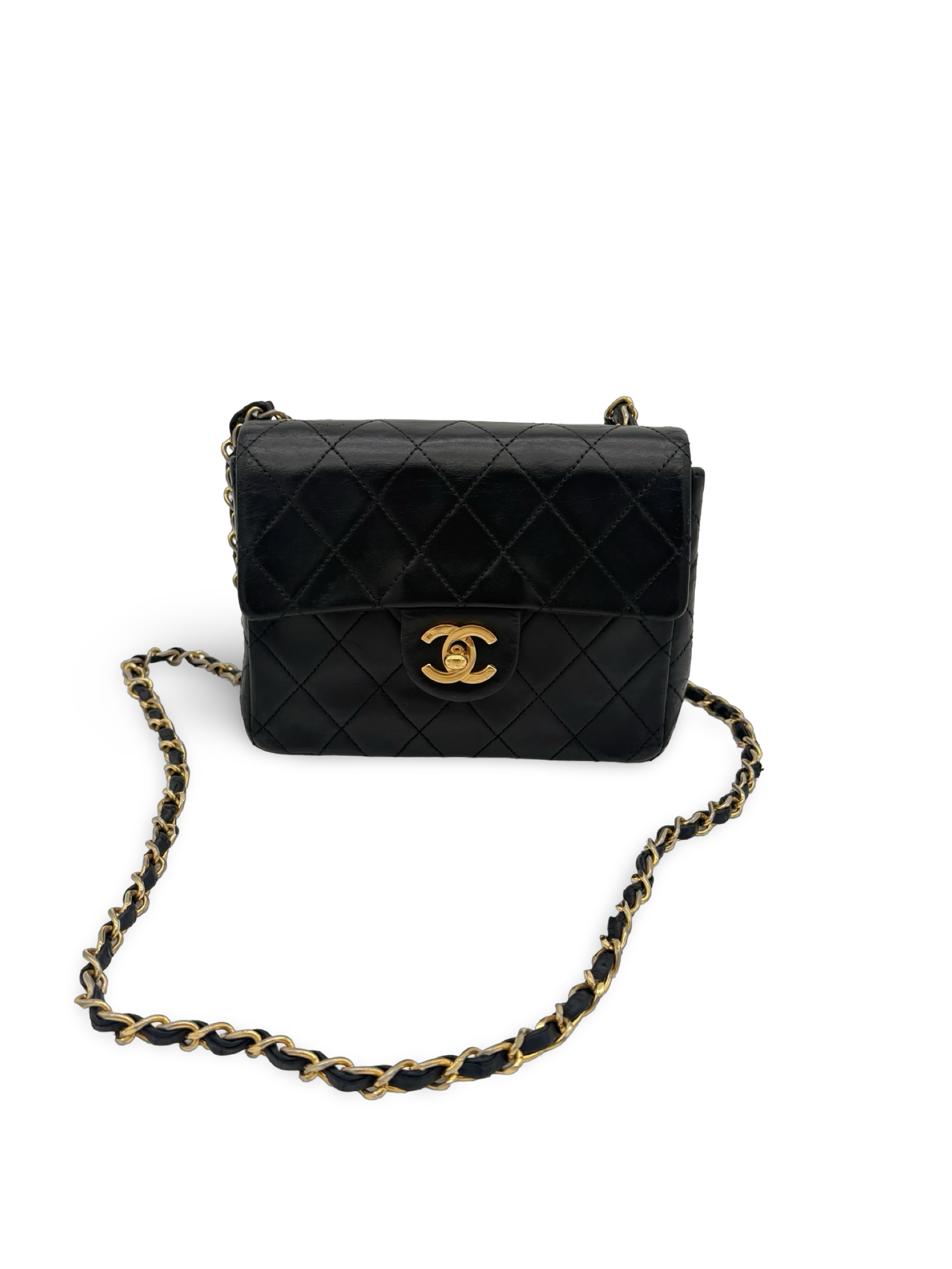 Chanel Black Lambskin Mini Square Classic Flap 24k Gold Hardware — image 2