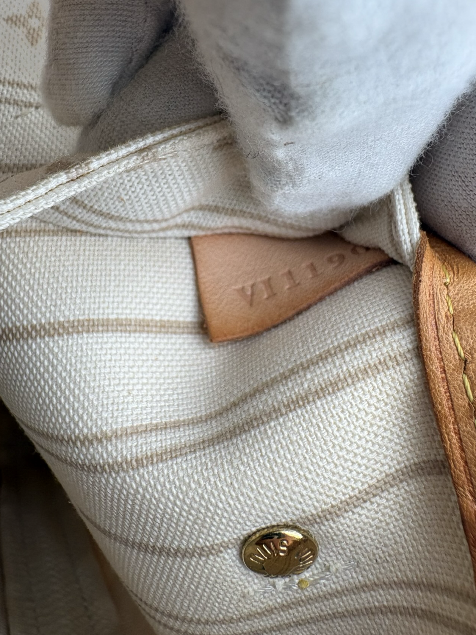 Louis Vuitton Neverfull PM Damier Azur White Canvas Tote Handbag — image 14