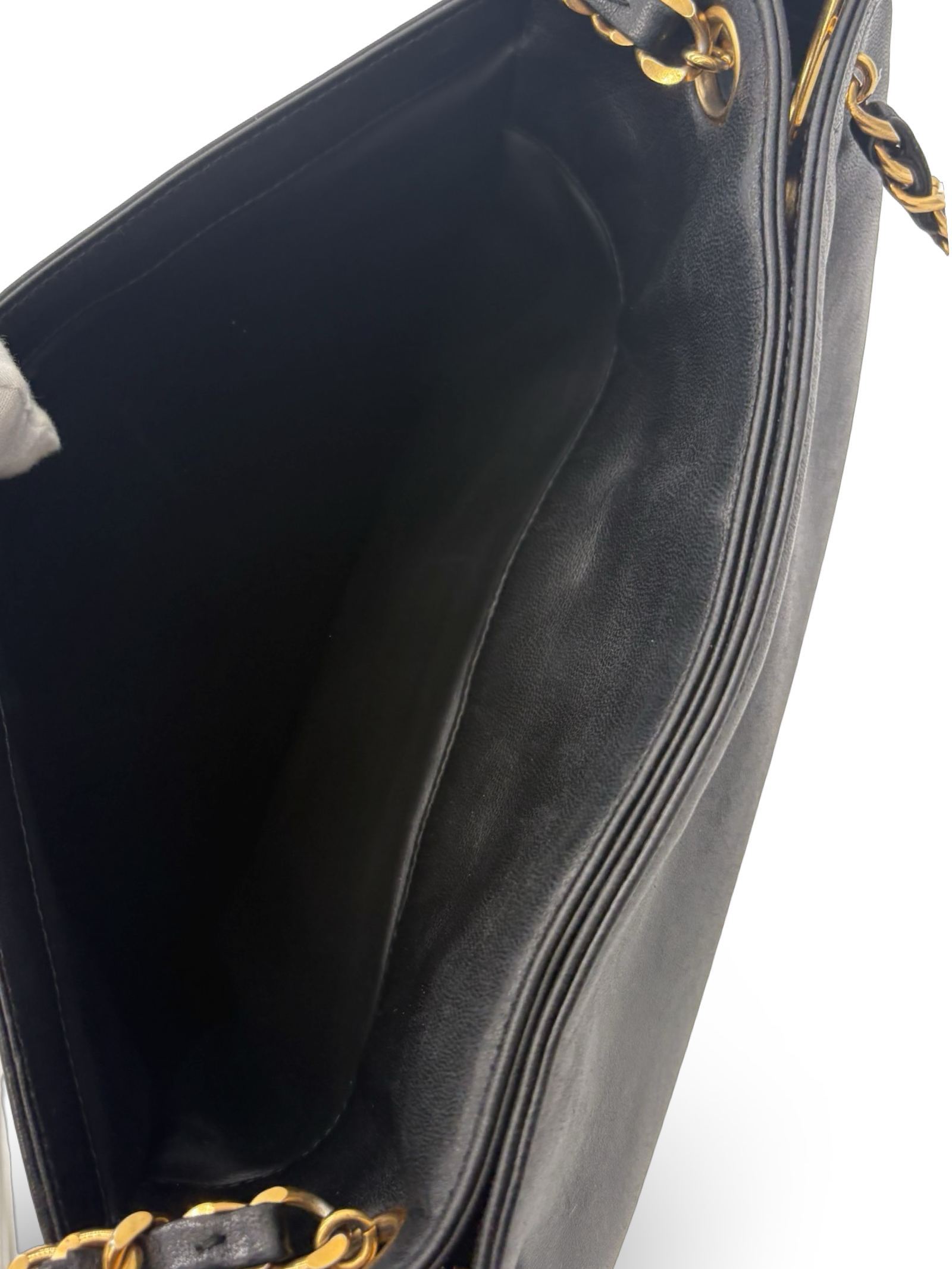 Chanel CC Triple Coco Logo Black Lambskin Leather Tote / Shoulder Bag — image 16