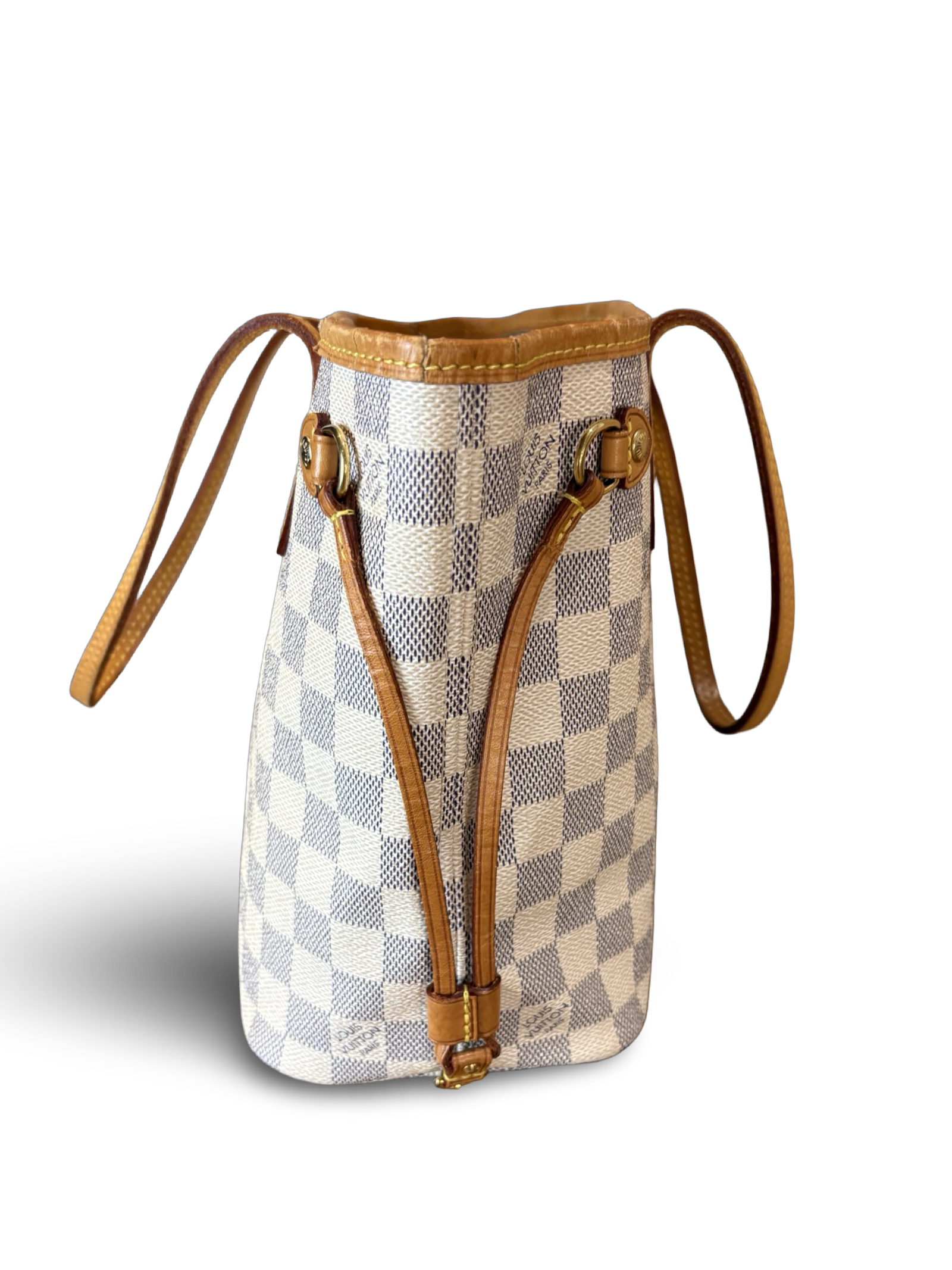 Louis Vuitton Neverfull PM Damier Azur White Canvas Tote Handbag — image 7