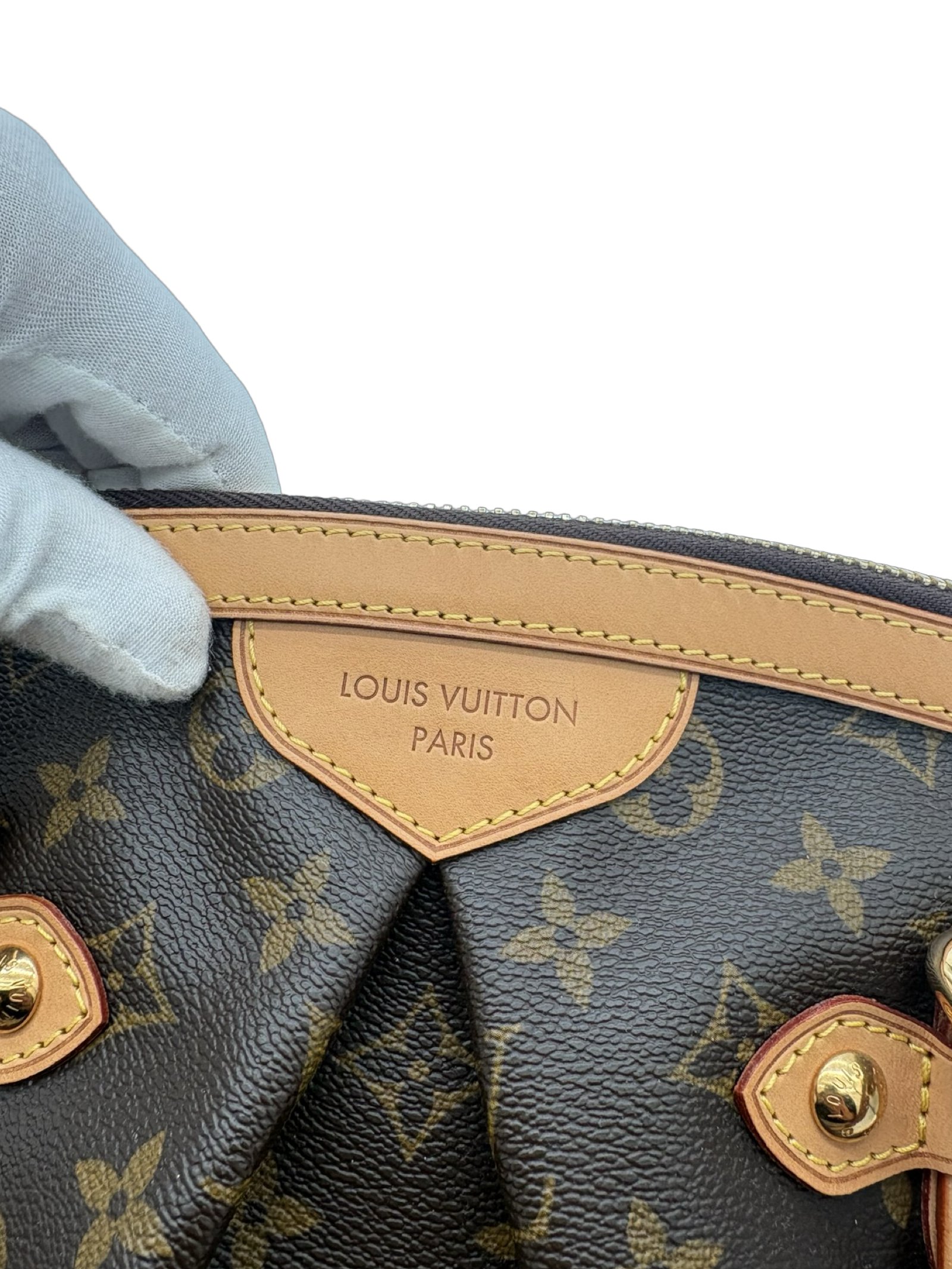 Louis Vuitton Tivoli GM Brown Monogram Canvas Tote Handbag — image 5