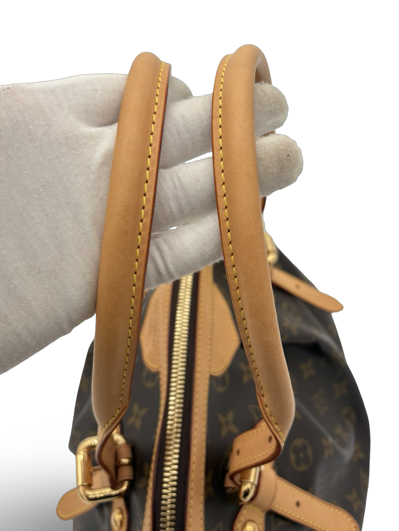 Louis Vuitton Tivoli GM Brown Monogram Canvas Tote Handbag — image 3