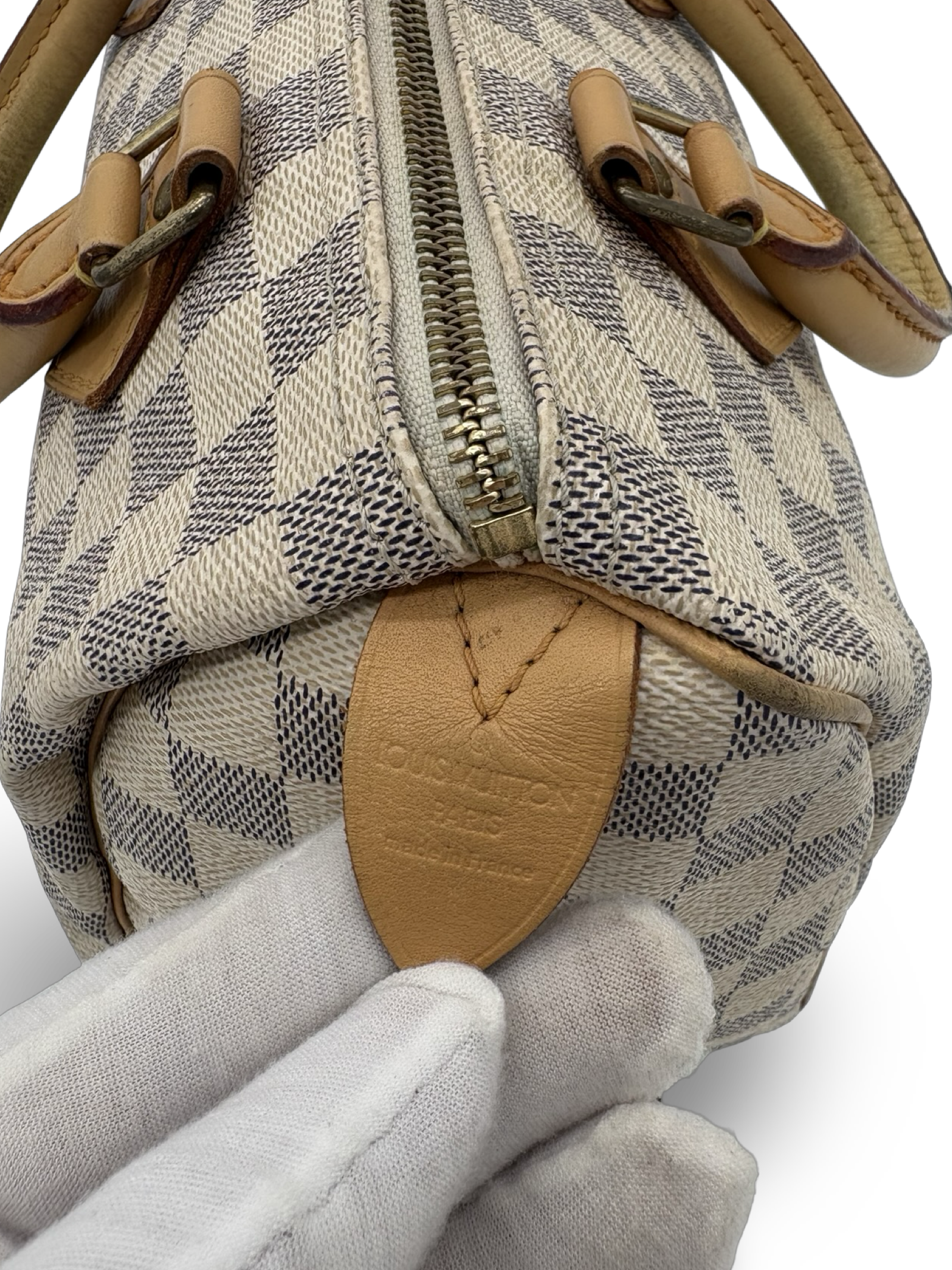 Louis Vuitton Speedy 25 Damier Azur White Monogram Canvas Bag — image 12