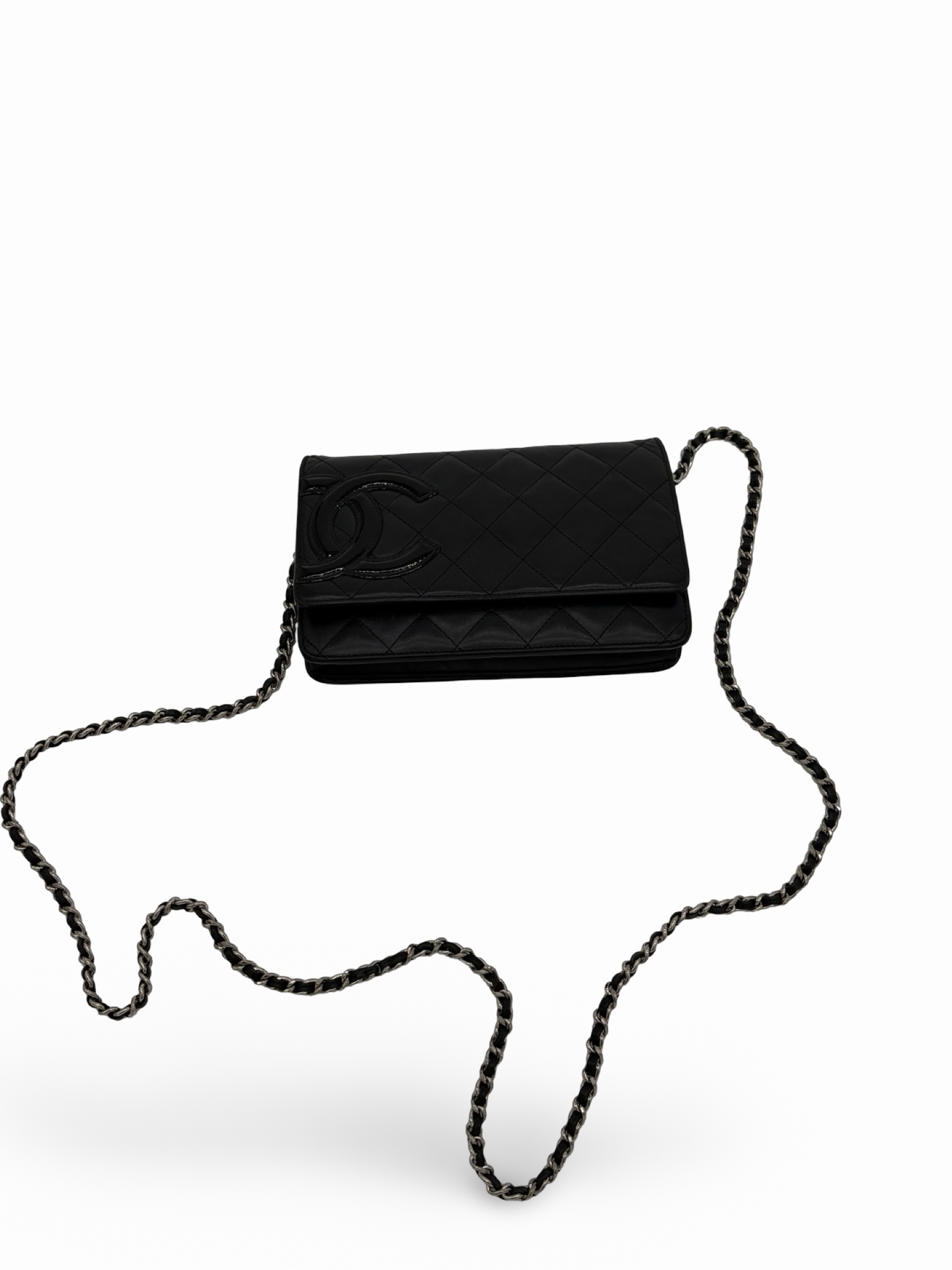 Chanel CC Black Lambskin Leather Cambon Ligne Wallet on Chain Shoulder / Handbag — image 4