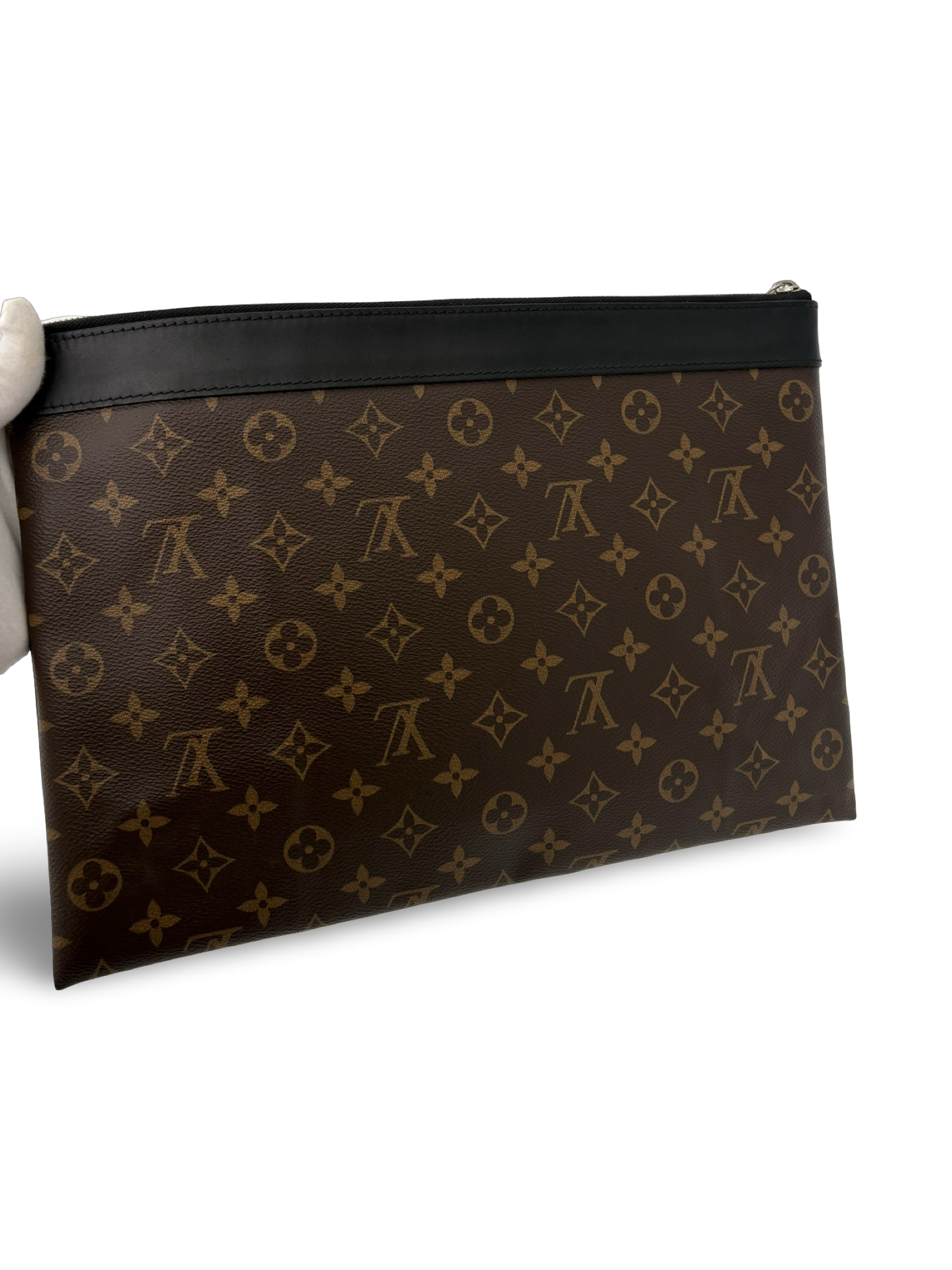 Louis Vuitton Brown Monogram Eclipse Discovery Pochette GM Clutch Bag — image 10