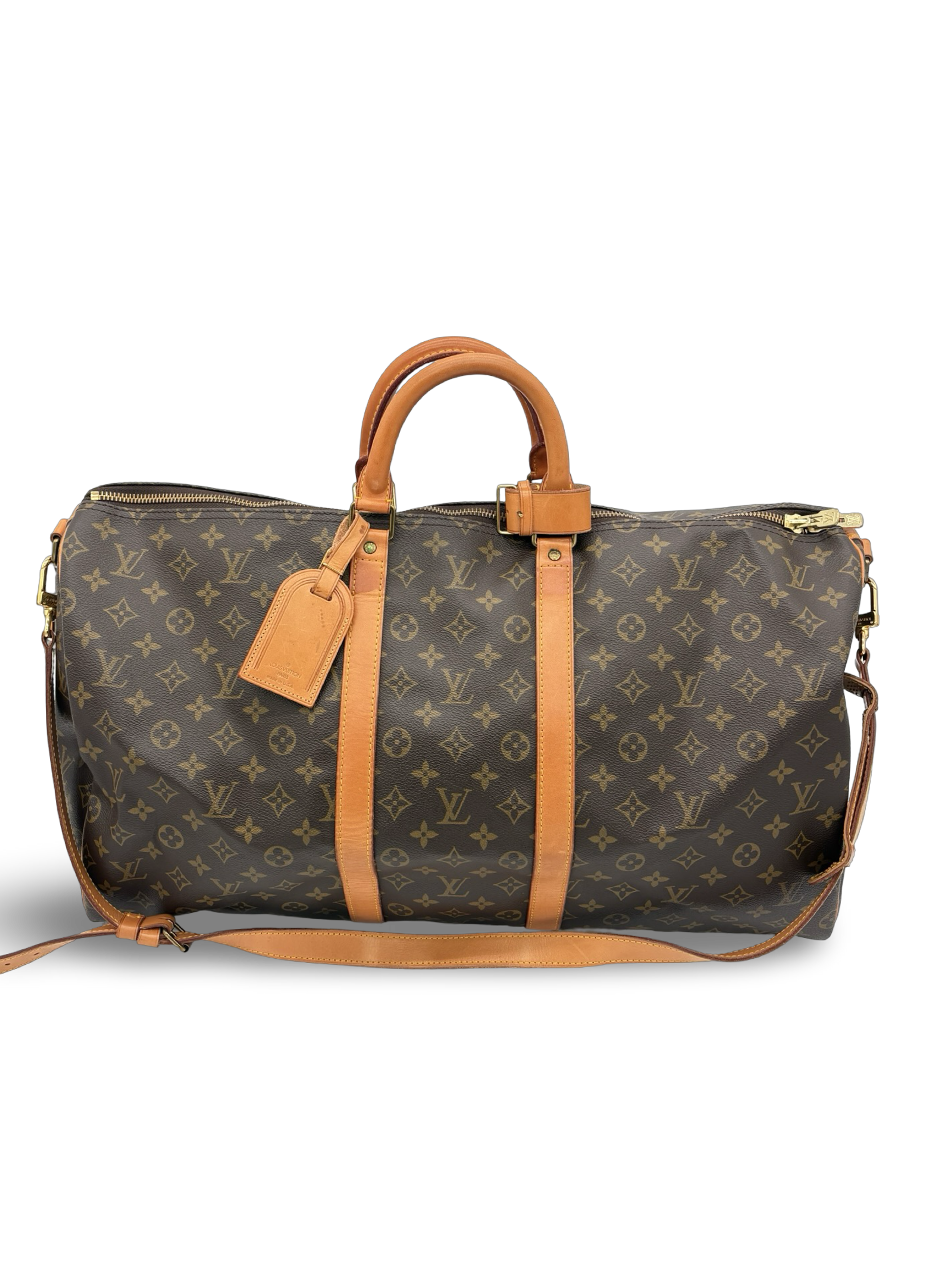 Louis Vuitton Keepall 55 Bandouliere Brown Monogram Canvas Travel Duffel Bag