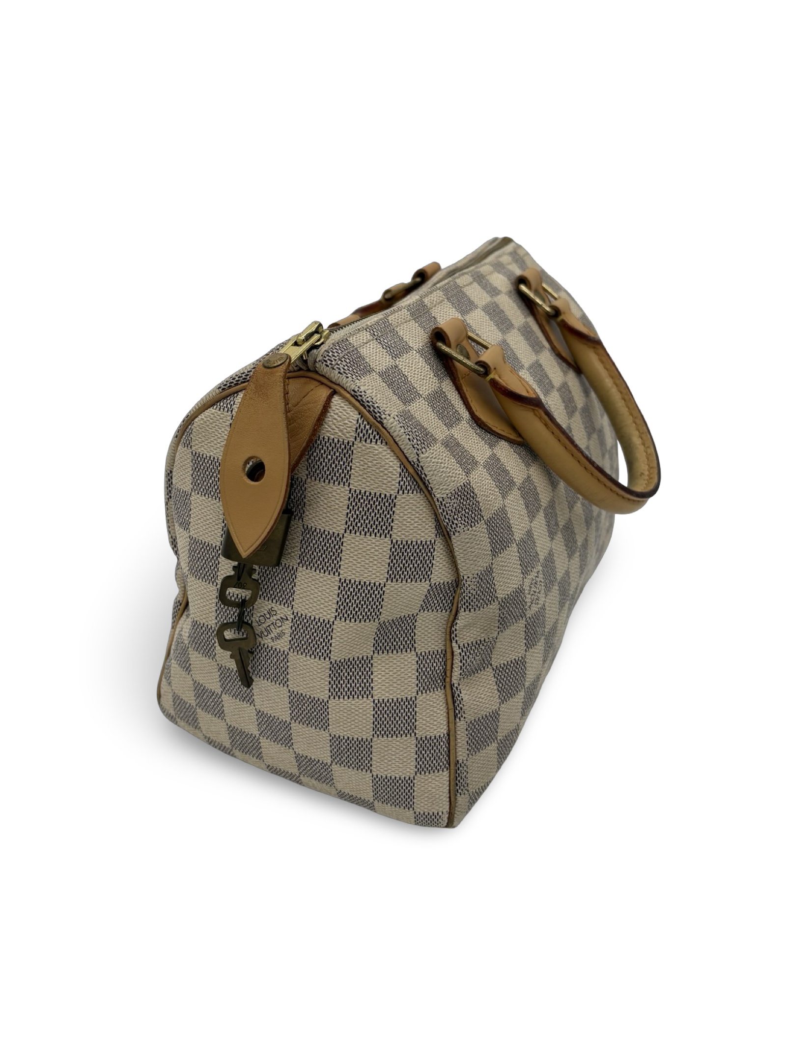 Louis Vuitton Speedy 25 Damier Azur White Monogram Canvas Bag — image 4