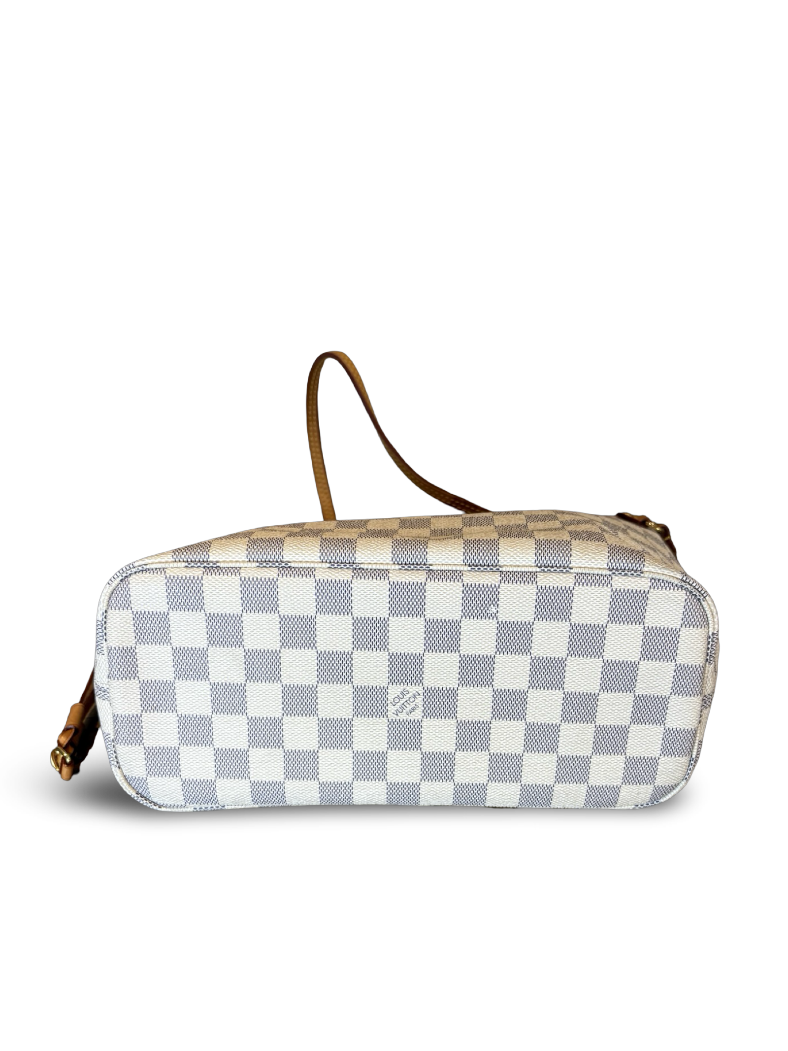 Louis Vuitton Neverfull PM Damier Azur White Canvas Tote Handbag — image 9