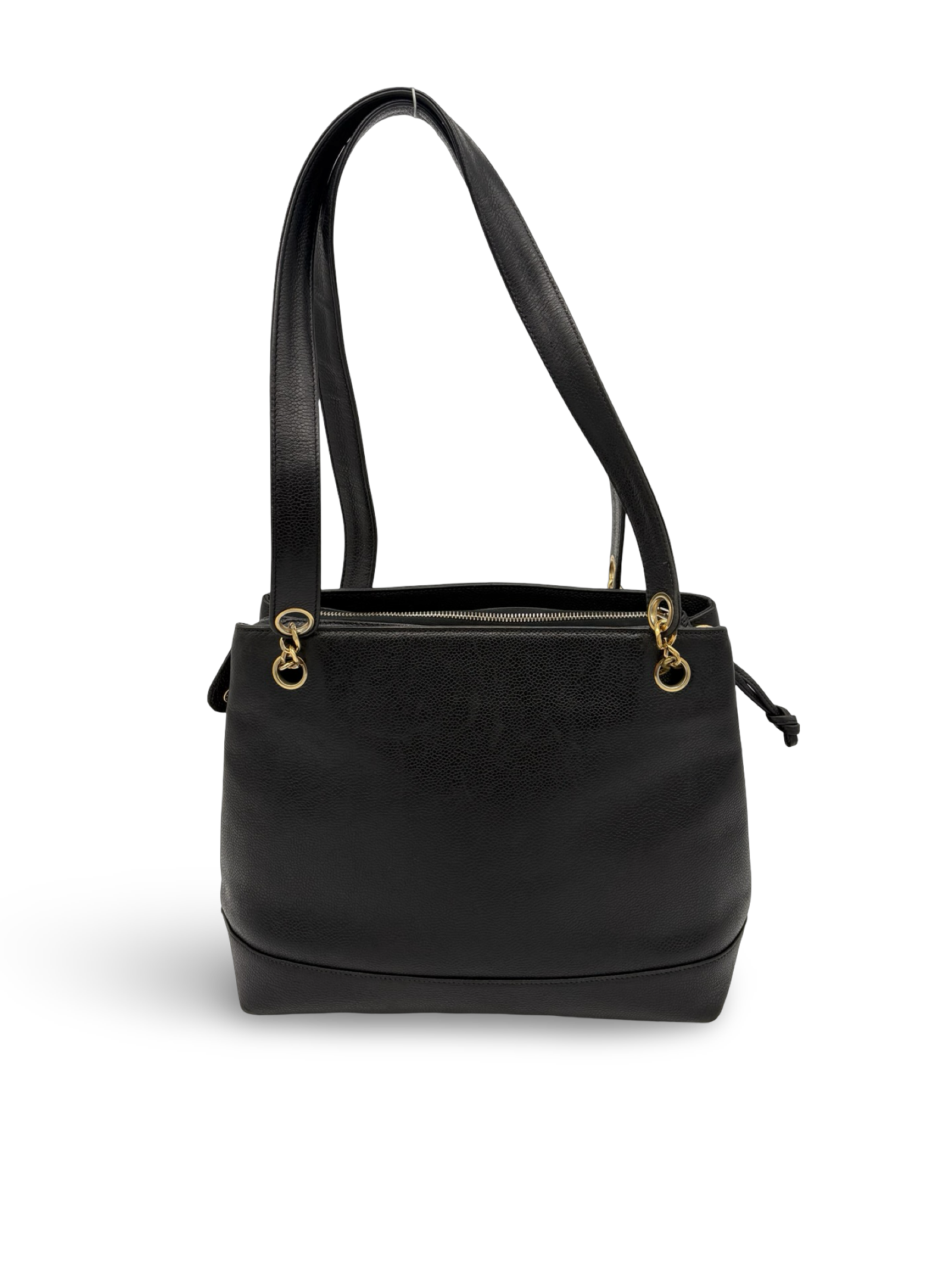 Chanel CC Caviar Black Chain Tote / Shoulder Bag — image 2