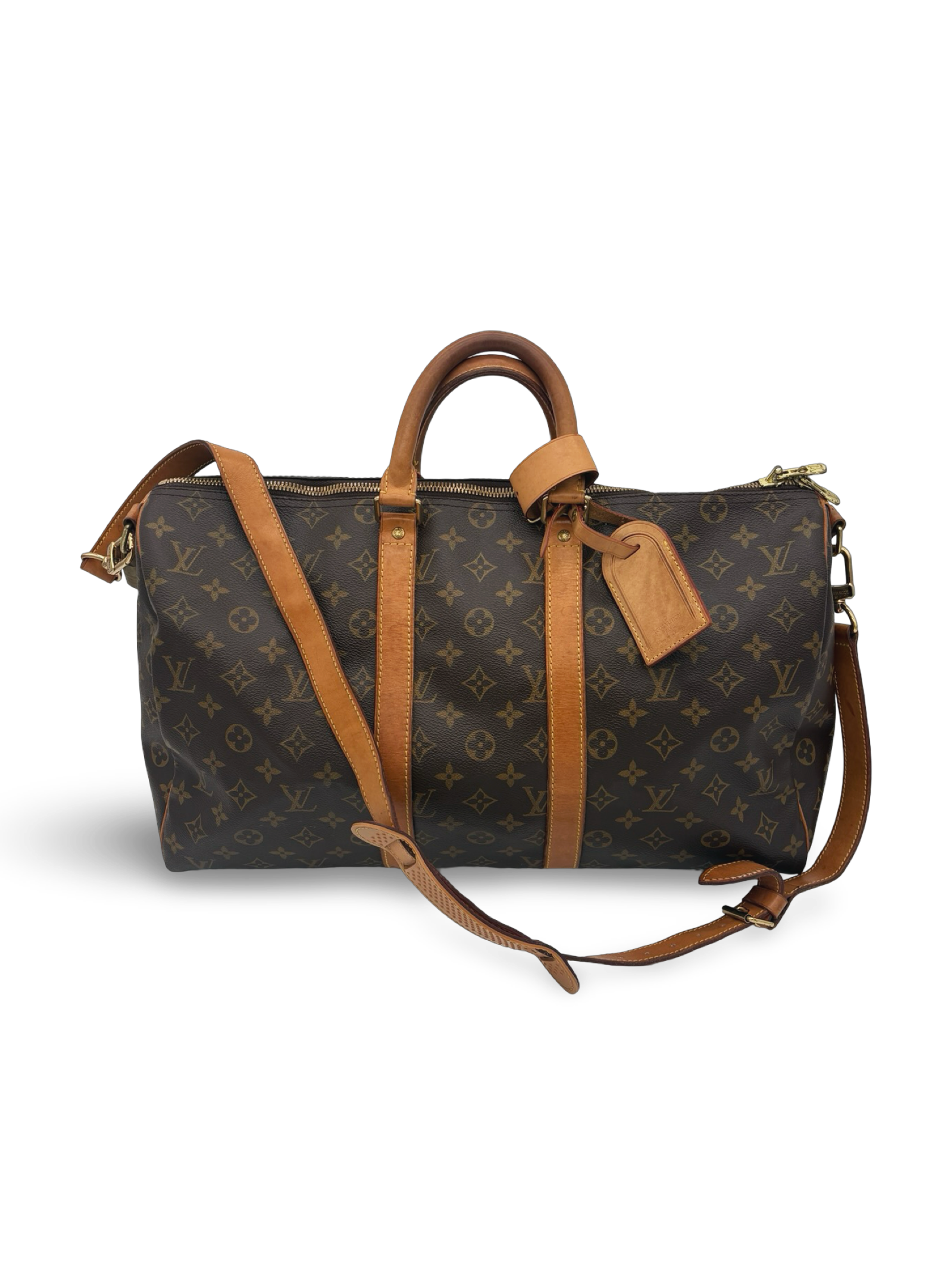 Louis Vuitton Keepall 45 Bandouliere Brown Monogram Canvas Travel Duffel Bag