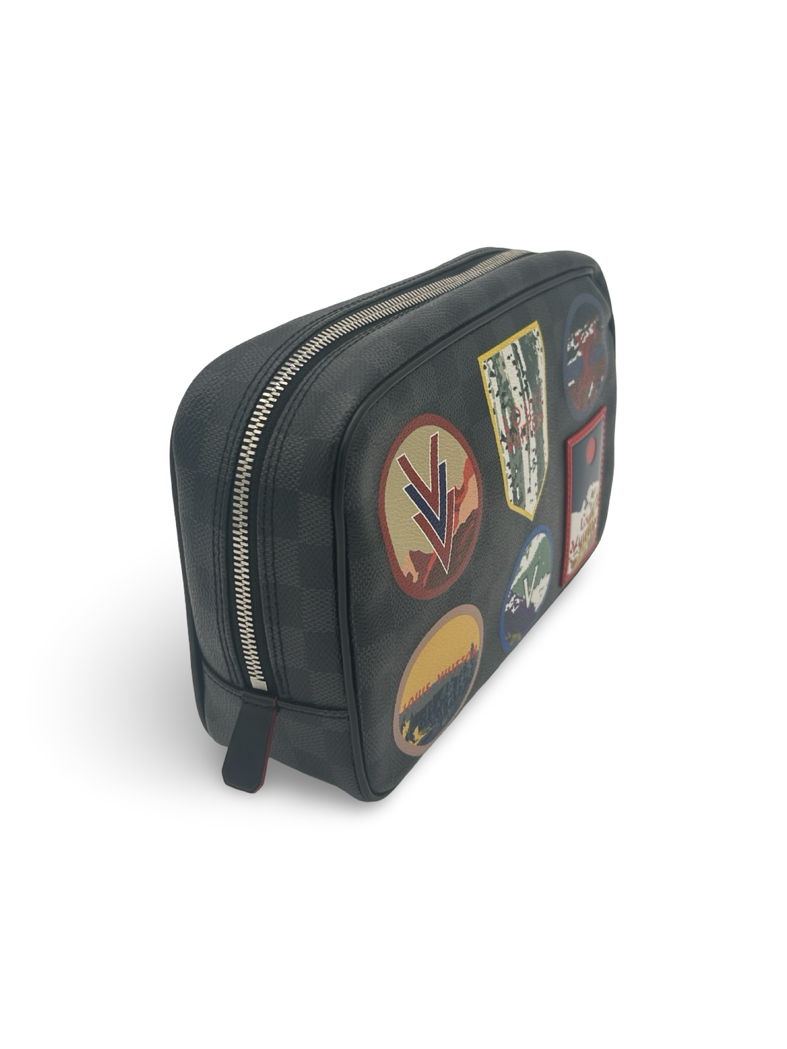 Louis Vuitton Toiletry Pouch Alps Patches Damier Graphite GM Clutch Bag — image 4