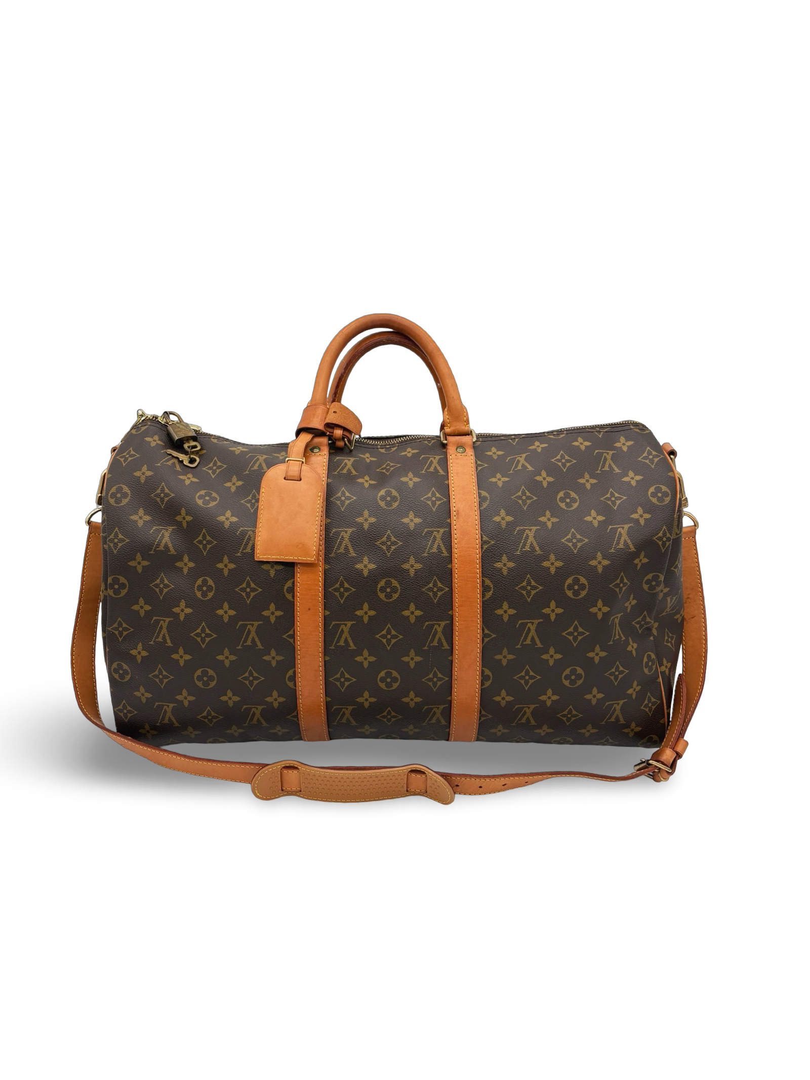 Louis Vuitton Keepall 50 Bandouliere Brown Monogram Canvas Travel Duffel Bag