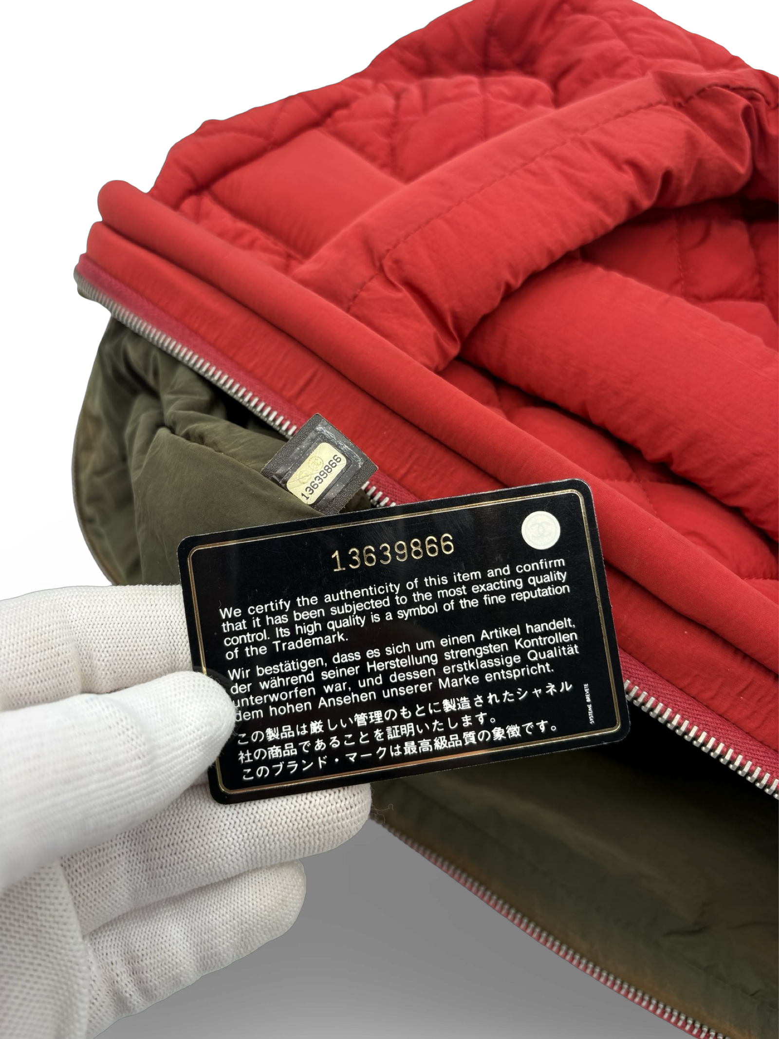 Chanel Red Medium Quilted Nylon Coco Cocoon Tote Handbag — image 17