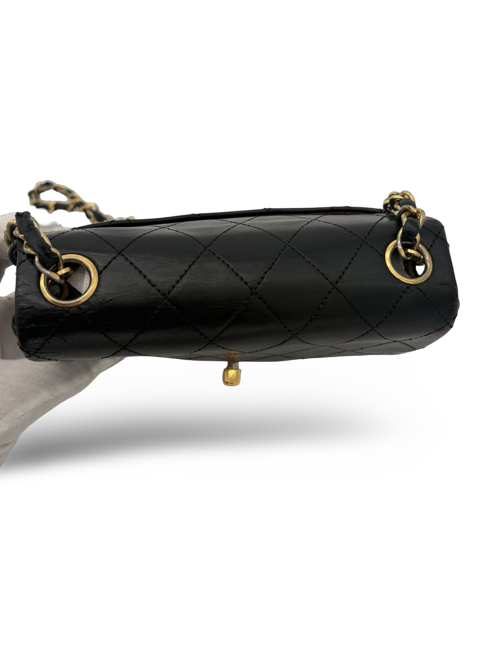 Chanel Black Lambskin Mini Square Classic Flap 24k Gold Hardware — image 20