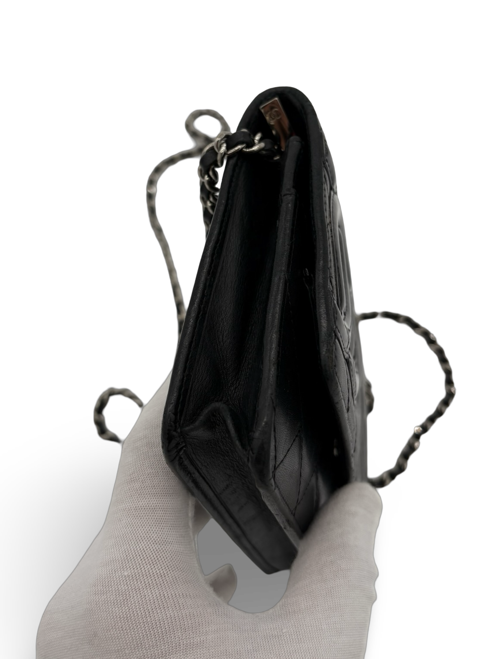 Chanel CC Black Lambskin Leather Cambon Ligne Wallet on Chain Shoulder / Handbag — image 9