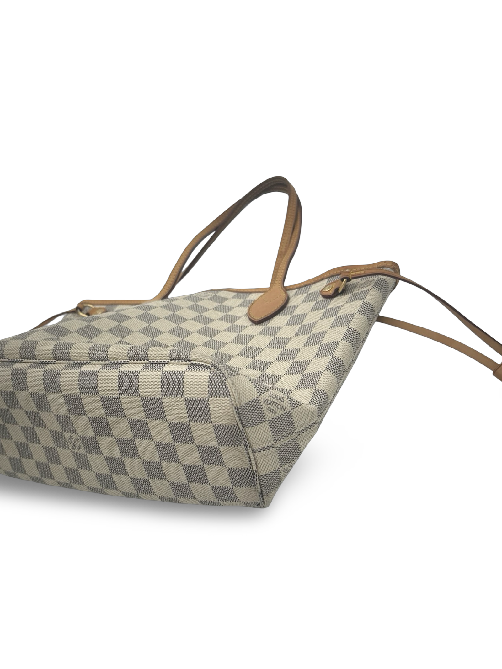 Louis Vuitton Neverfull PM Damier Azur White Canvas Tote Handbag — image 8