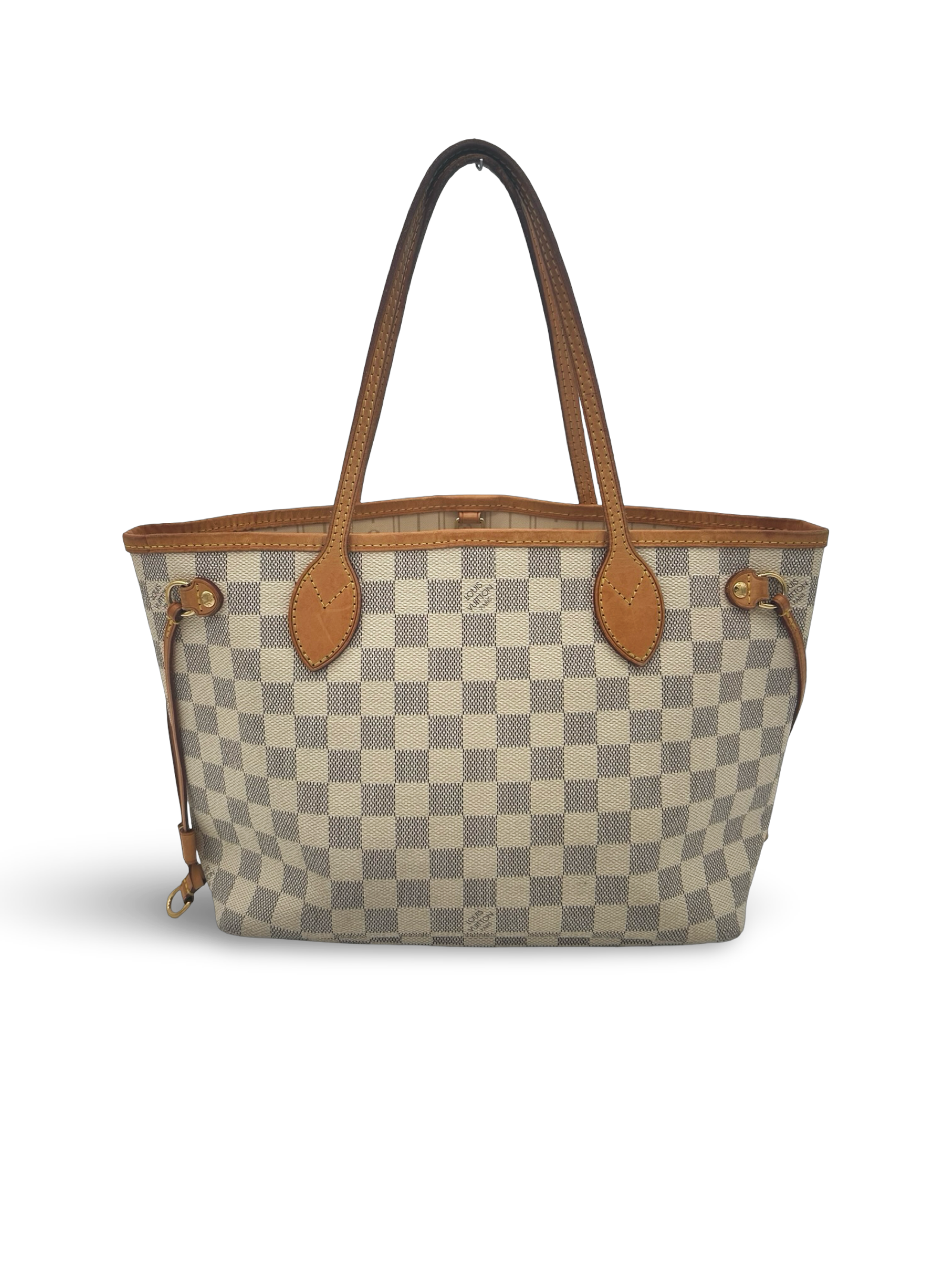 Louis Vuitton Neverfull PM Damier Azur White Canvas Tote Handbag