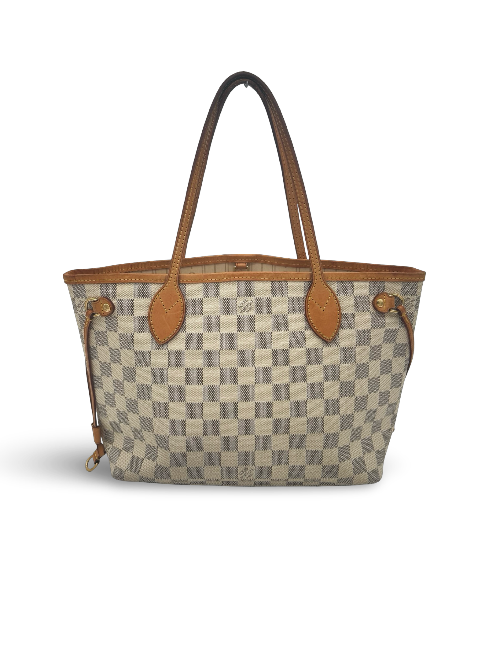 Louis Vuitton Neverfull PM Damier Azur White Canvas Tote Handbag