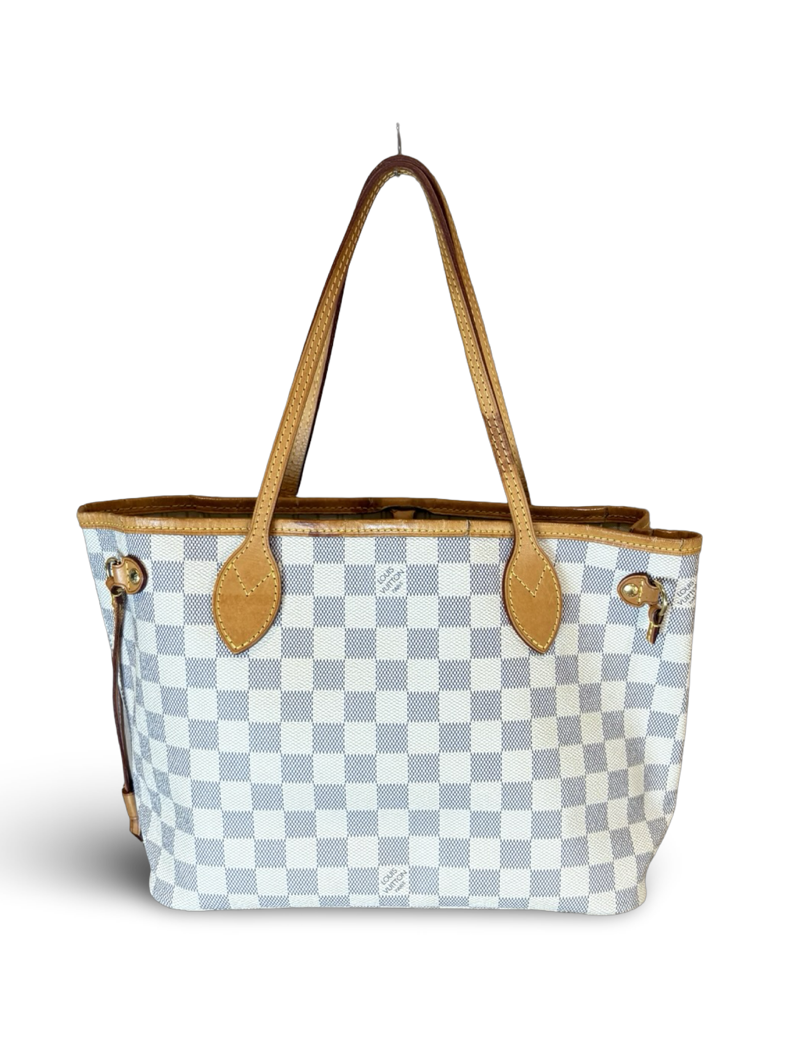 Louis Vuitton Neverfull PM Damier Azur White Canvas Tote Handbag — image 2