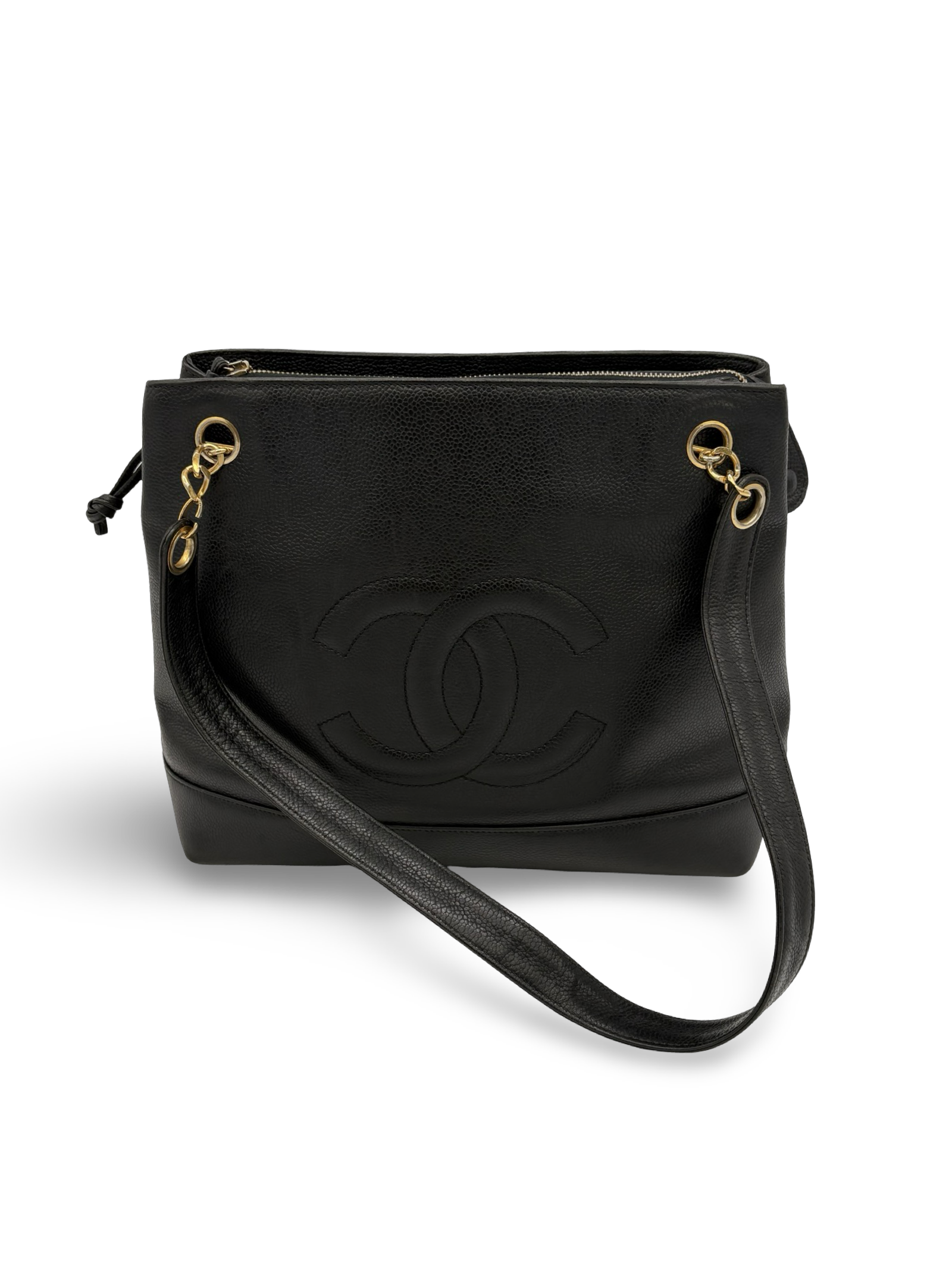 Chanel CC Caviar Black Chain Tote / Shoulder Bag — image 4