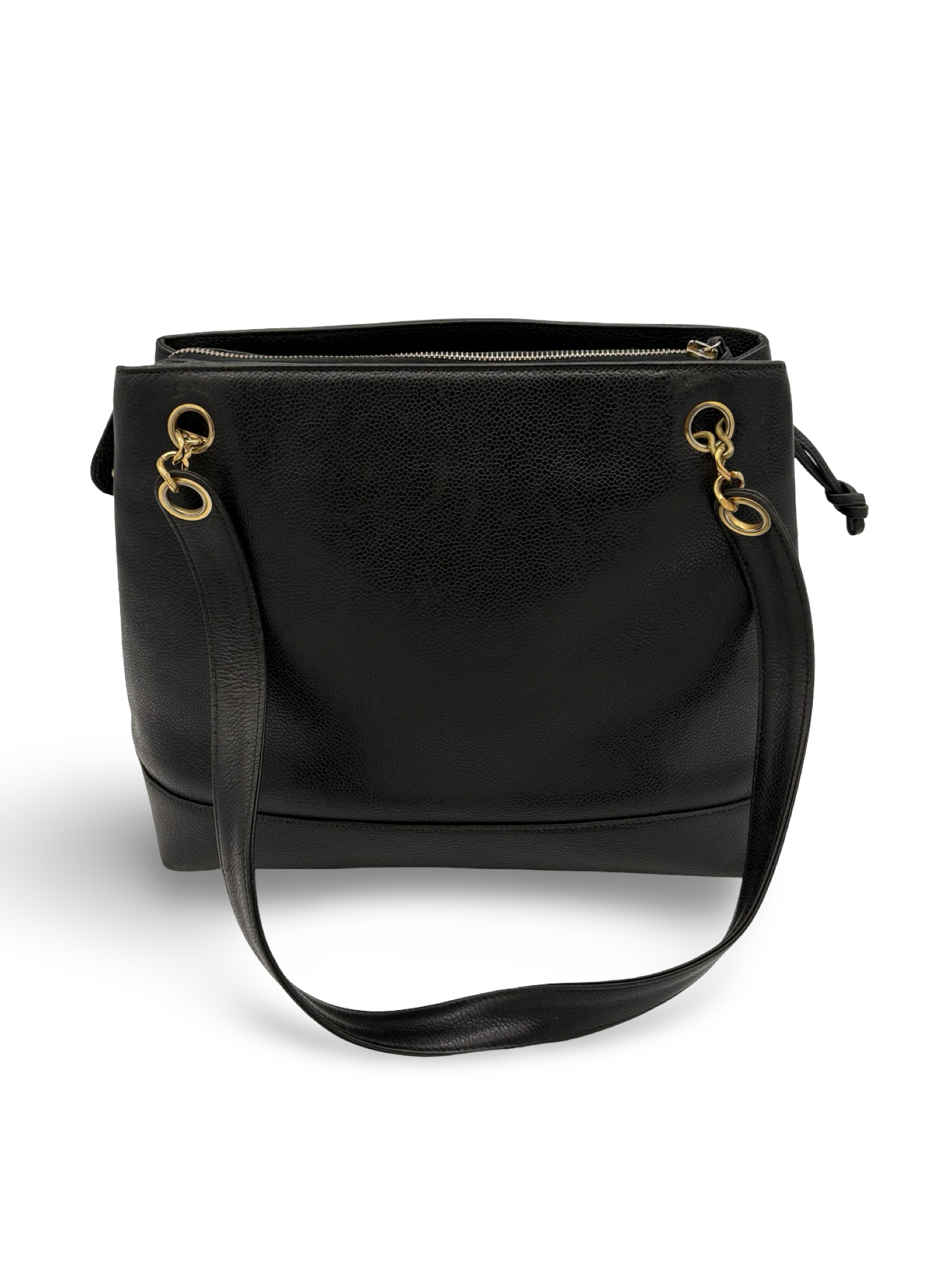Chanel CC Caviar Black Chain Tote / Shoulder Bag — image 5