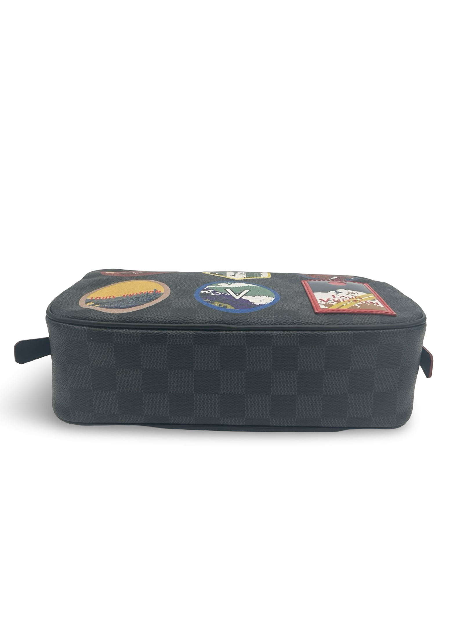 Louis Vuitton Toiletry Pouch Alps Patches Damier Graphite GM Clutch Bag — image 5