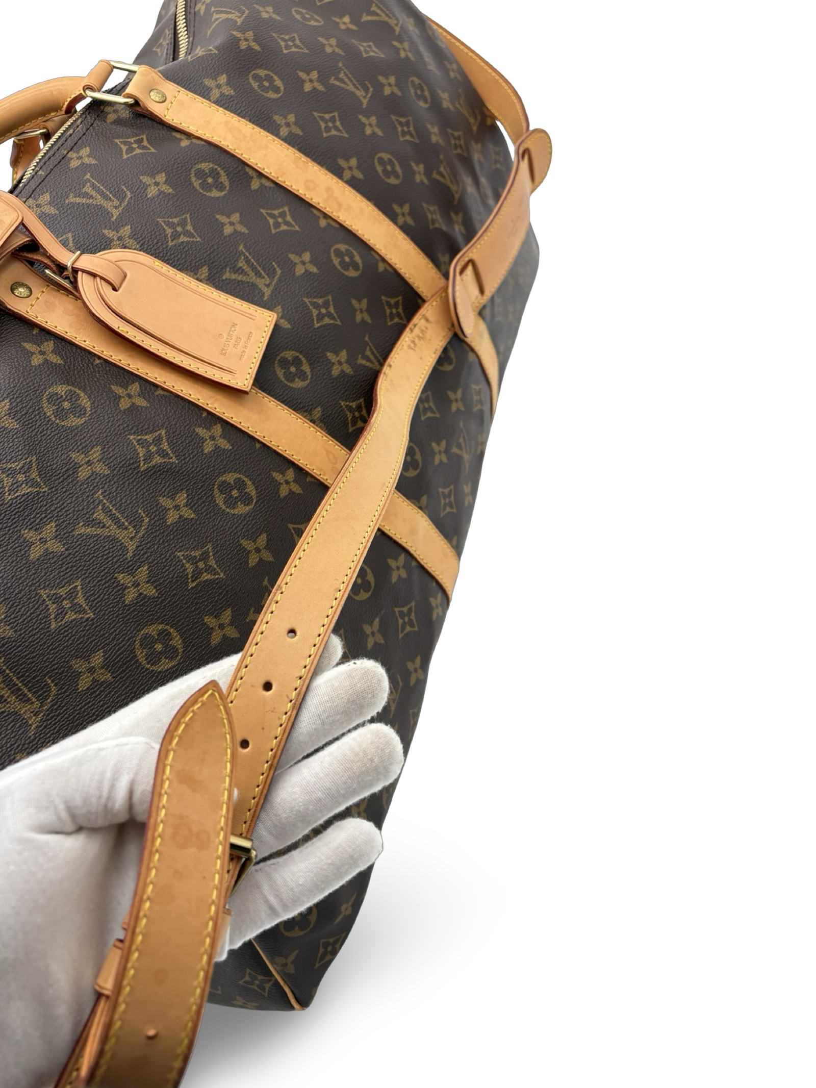 Louis Vuitton Keepall 60 Bandouliere Brown Monogram Canvas Travel Duffel Bag — image 9