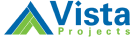 Vista Projects logo on a personalized direct mail postcard