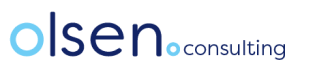 Olsen Consulting logo on a personalized direct mail postcard