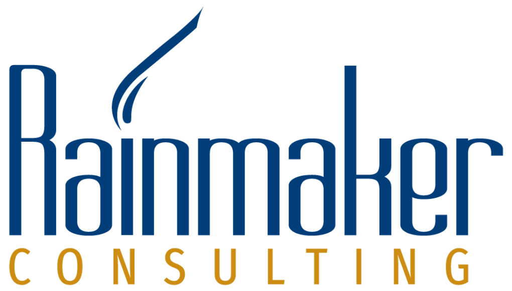 Rainmaker Consulting logo on a personalized direct mail postcard