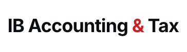 IB Accounting & Tax logo on a personalized direct mail postcard