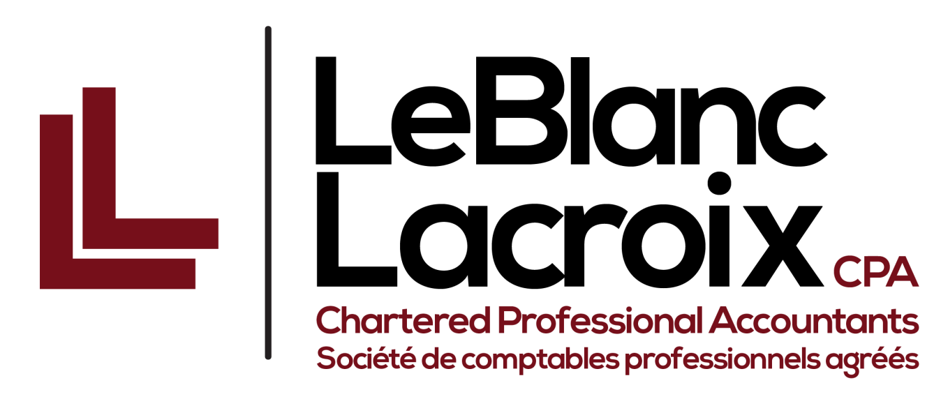 LeBlanc Lacroix CPA logo on a personalized direct mail postcard