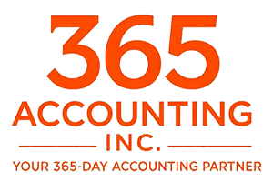 365 Accounting Inc logo on a personalized direct mail postcard