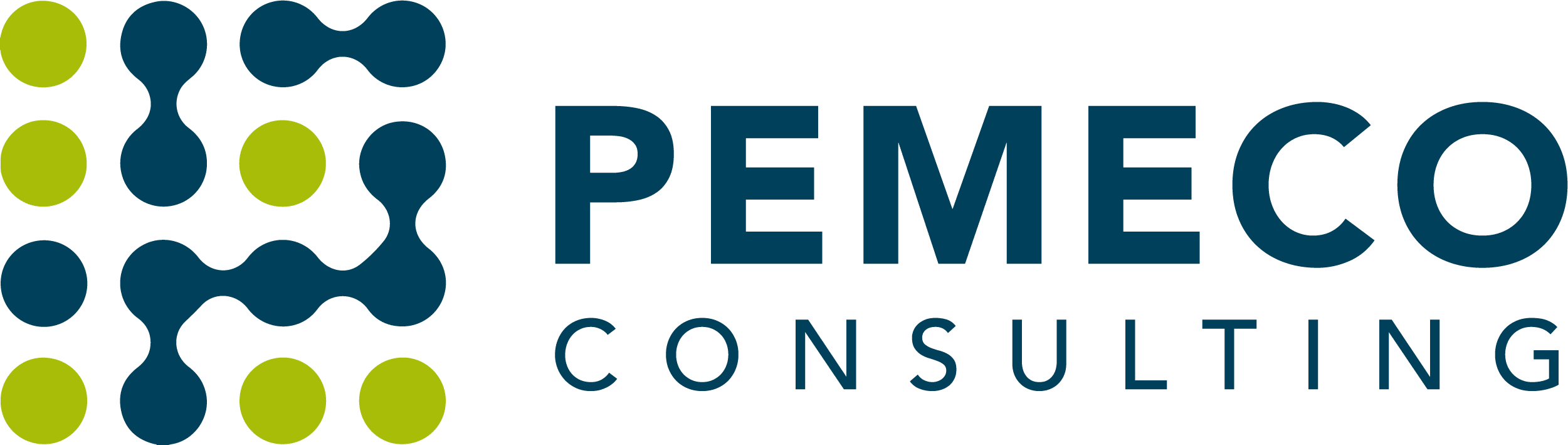 Pemeco Consulting logo on a personalized direct mail postcard