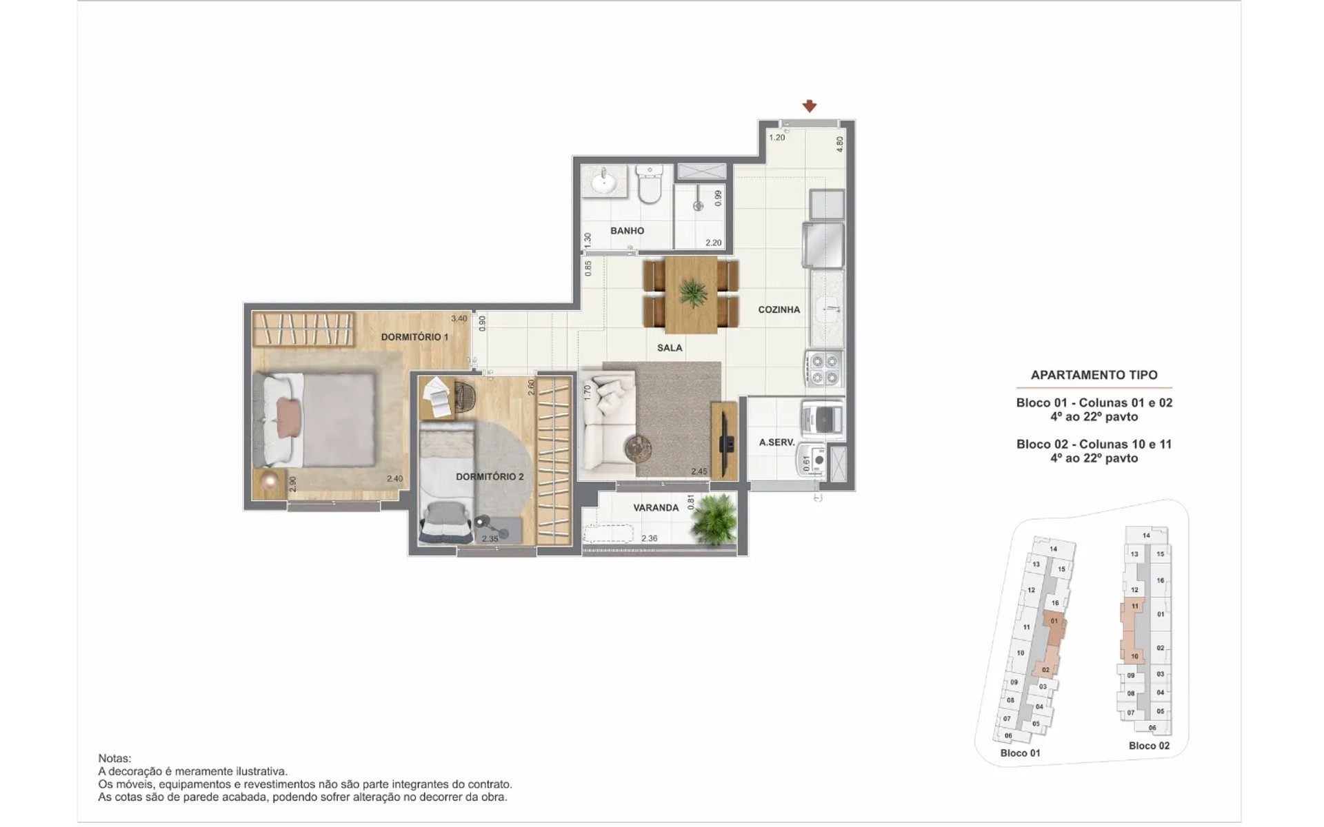 The Pier Residencial — planta 3