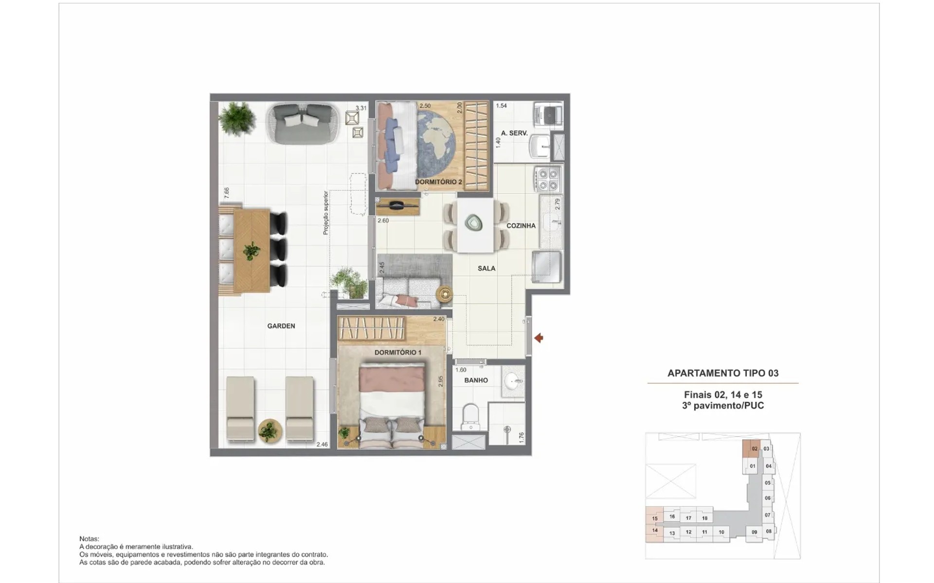 Residencial Pixinguinha - Condomínio Rosa — planta 3