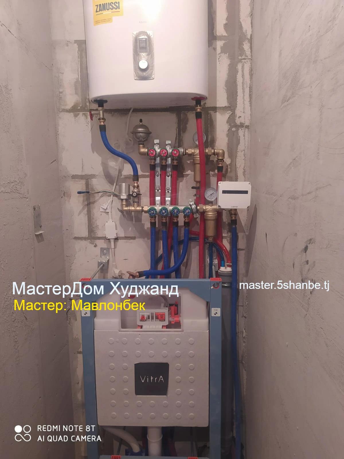 установка аристона и монтаж настенного унитаза в Худжанде