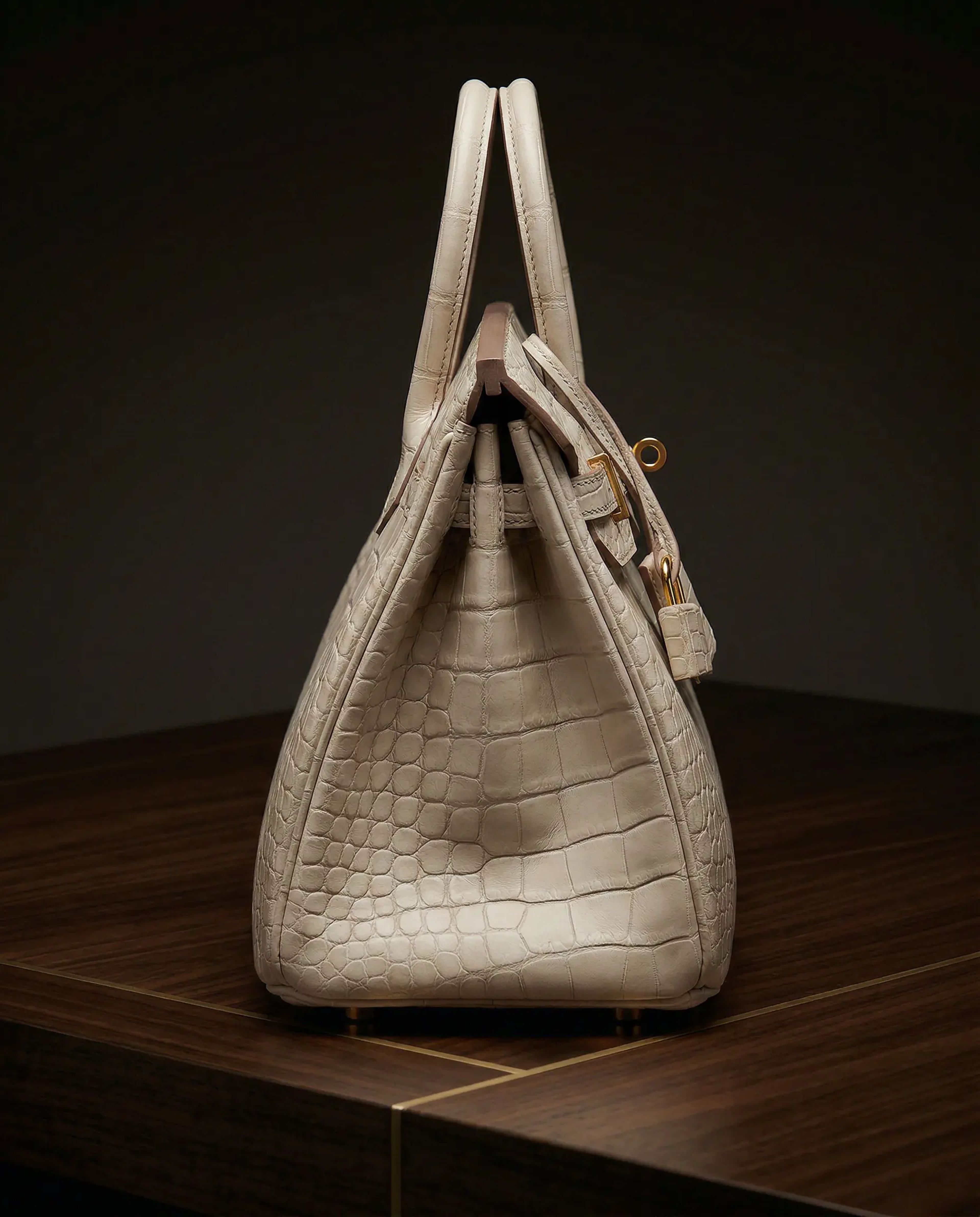 Hermès Birkin 25 Beton Matte Alligator Gold Hardware