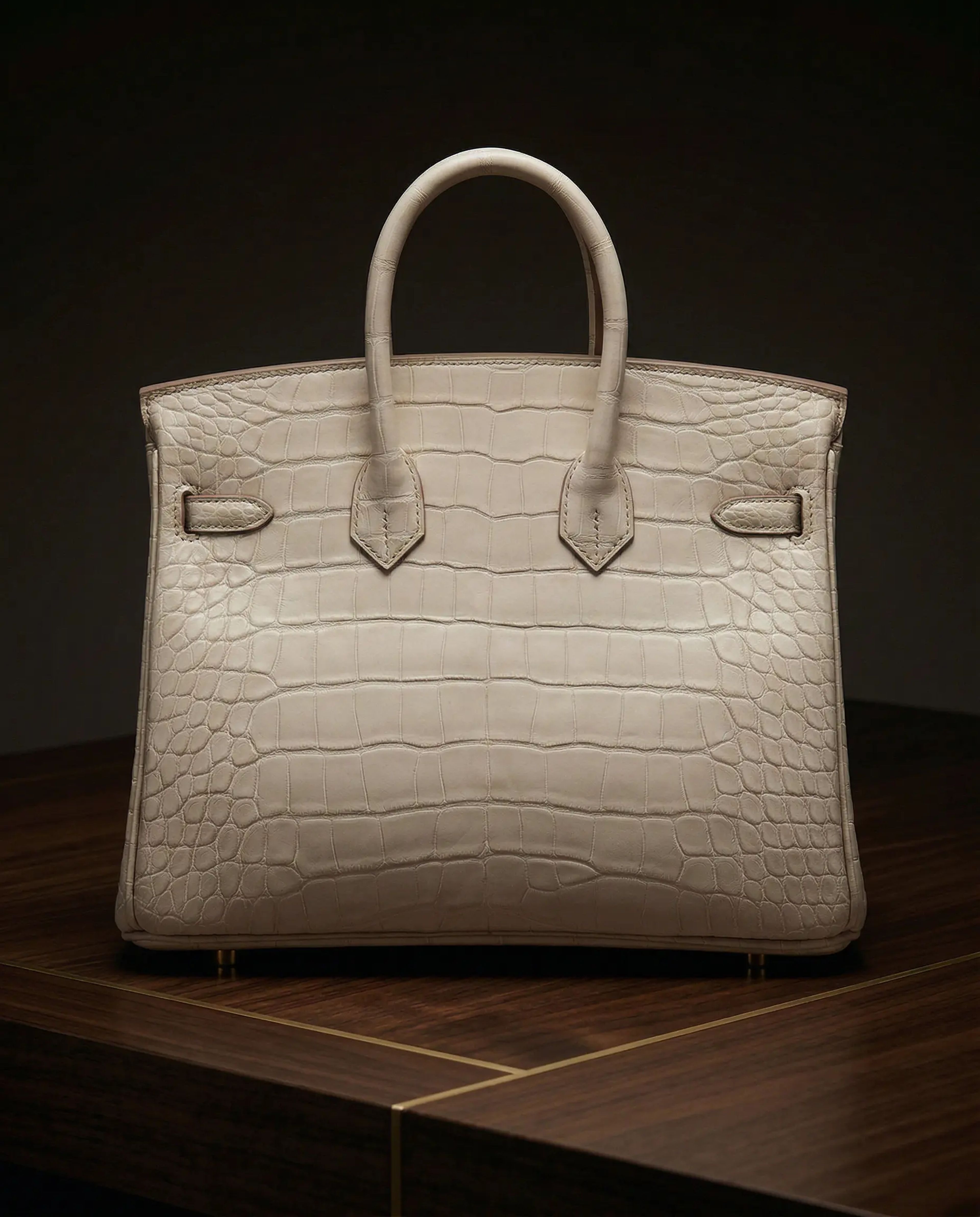 Hermès Birkin 25 Beton Matte Alligator Gold Hardware